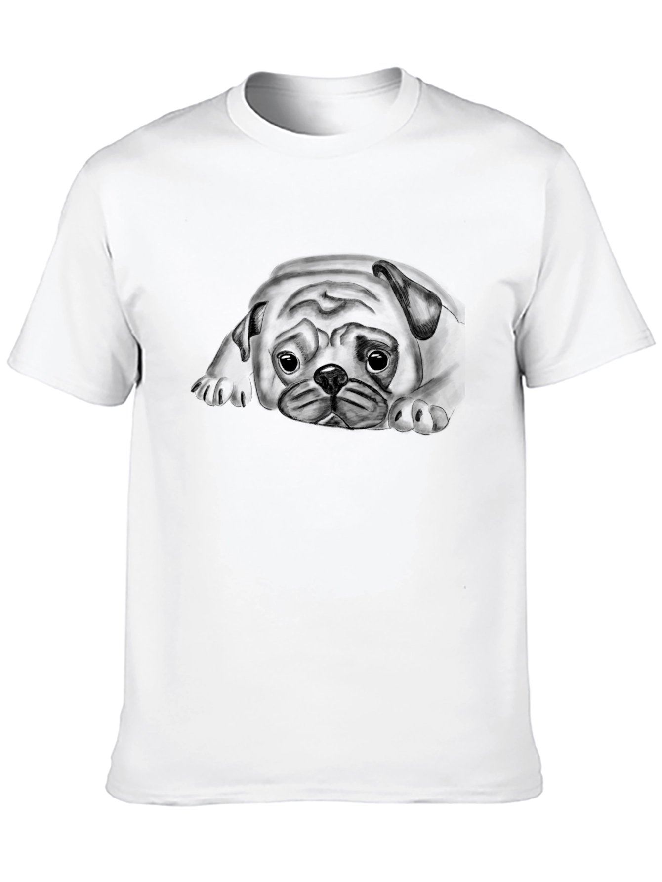 Black Pug Graphic Tee - Soft Cotton Comfort