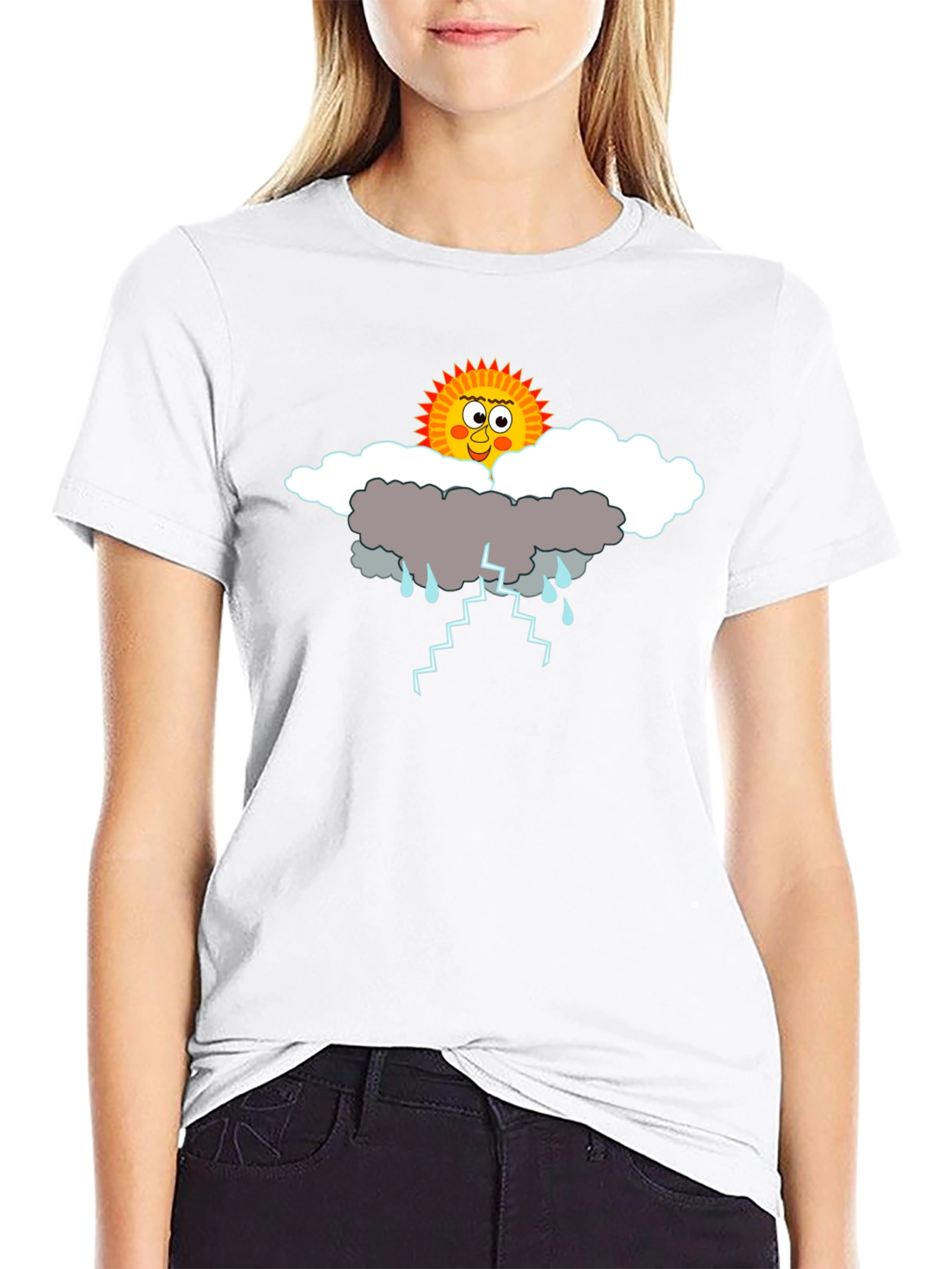 Humorous Weather Graphic Tee - Black