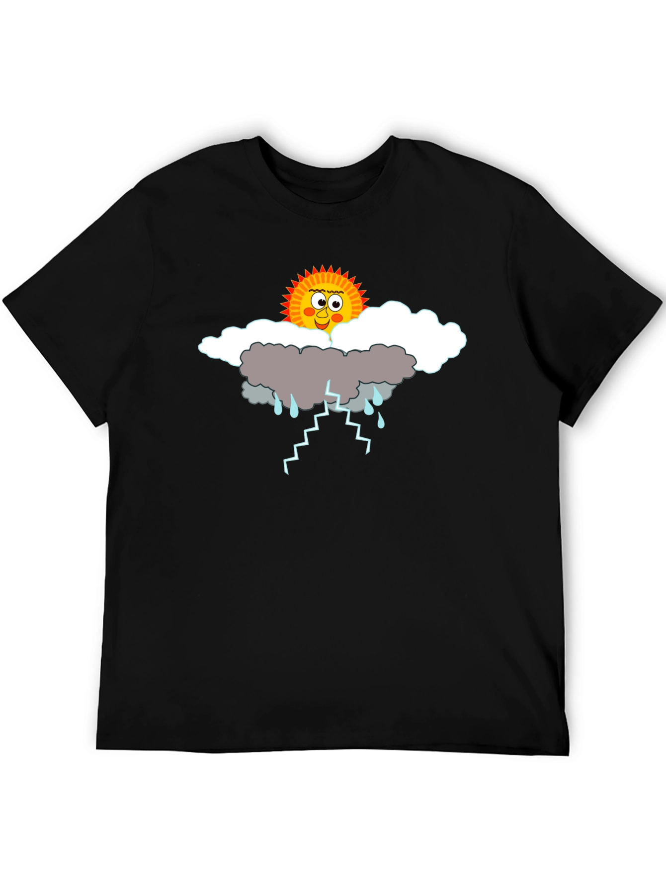 Humorous Weather Graphic Tee - Black