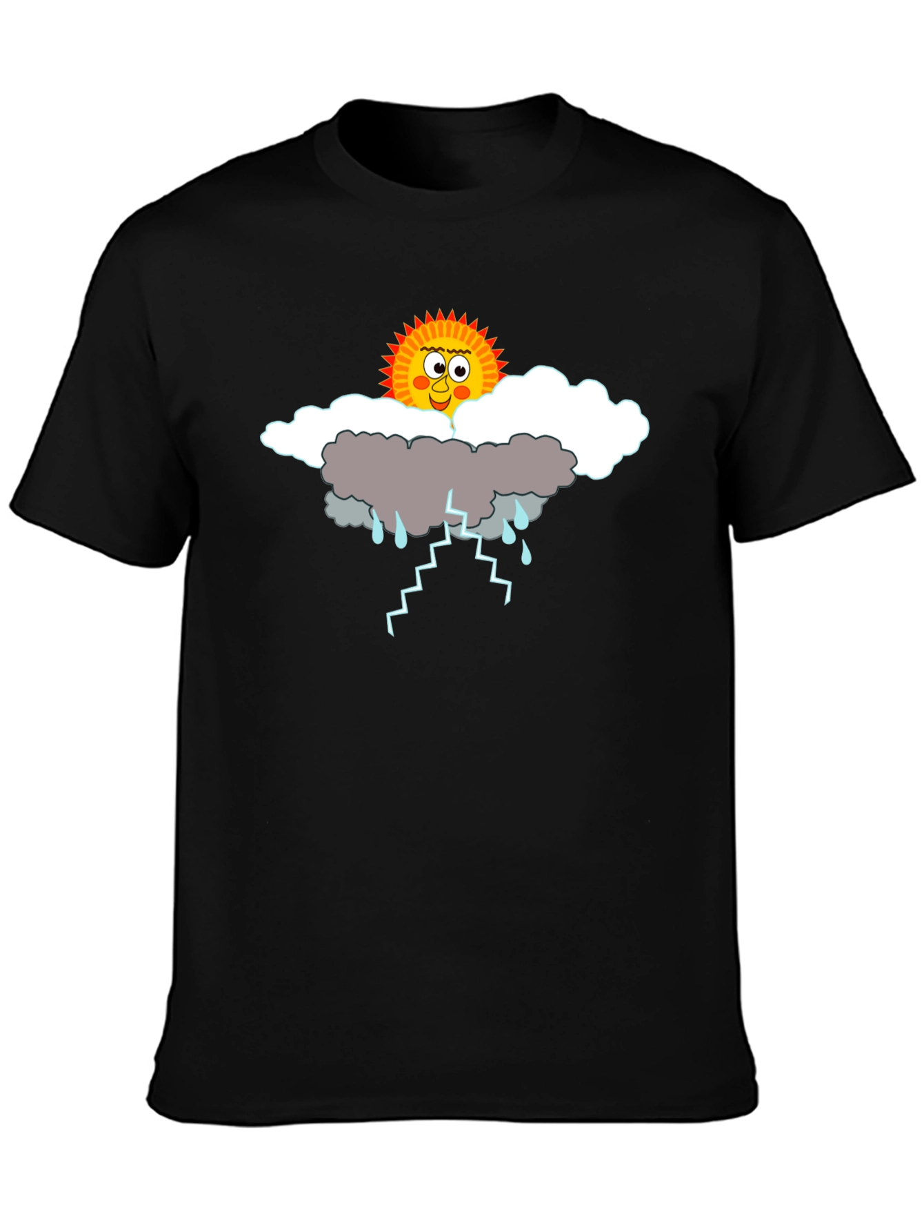 Humorous Weather Graphic Tee - Black