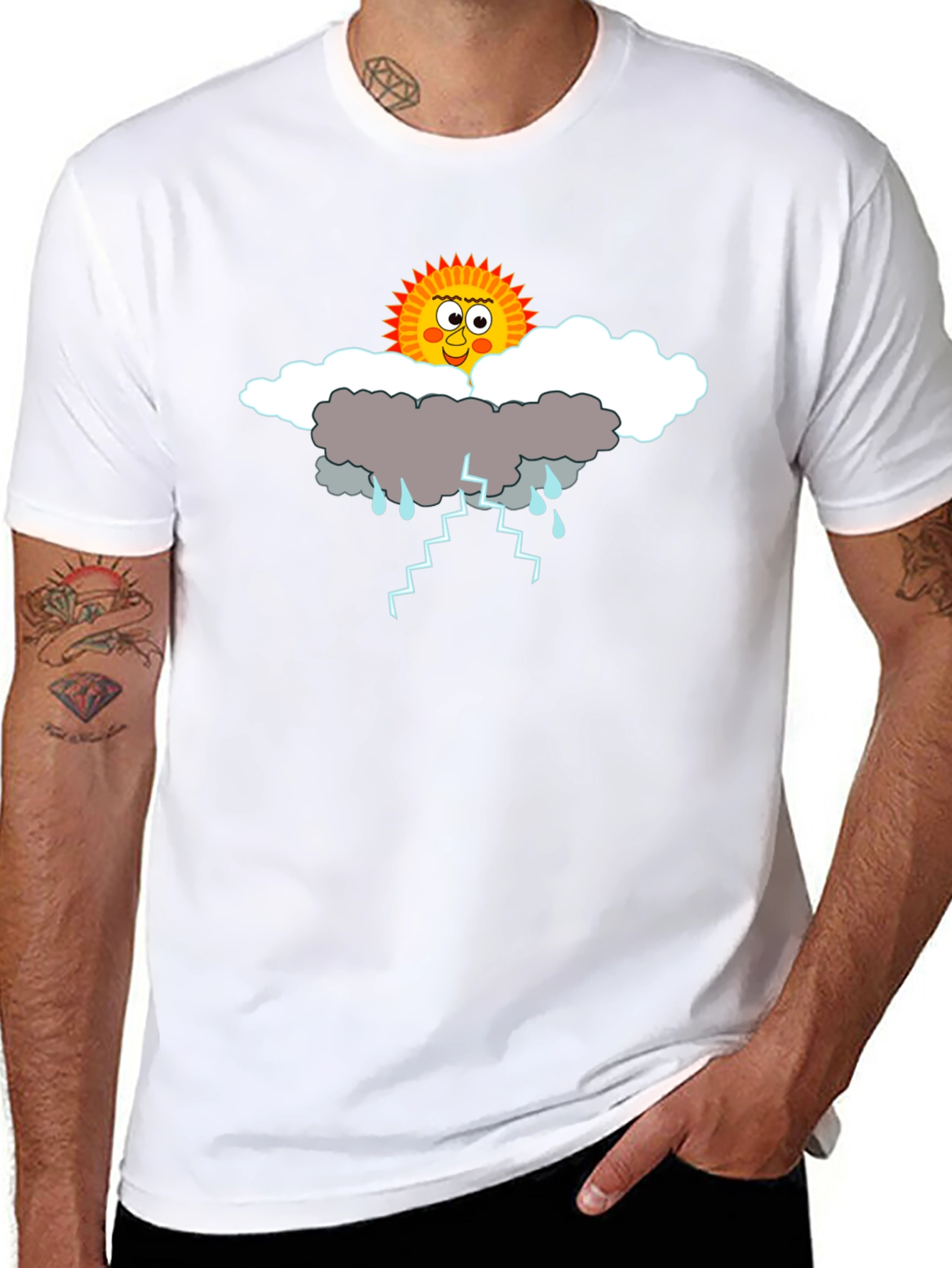 Humorous Weather Graphic Tee - Black