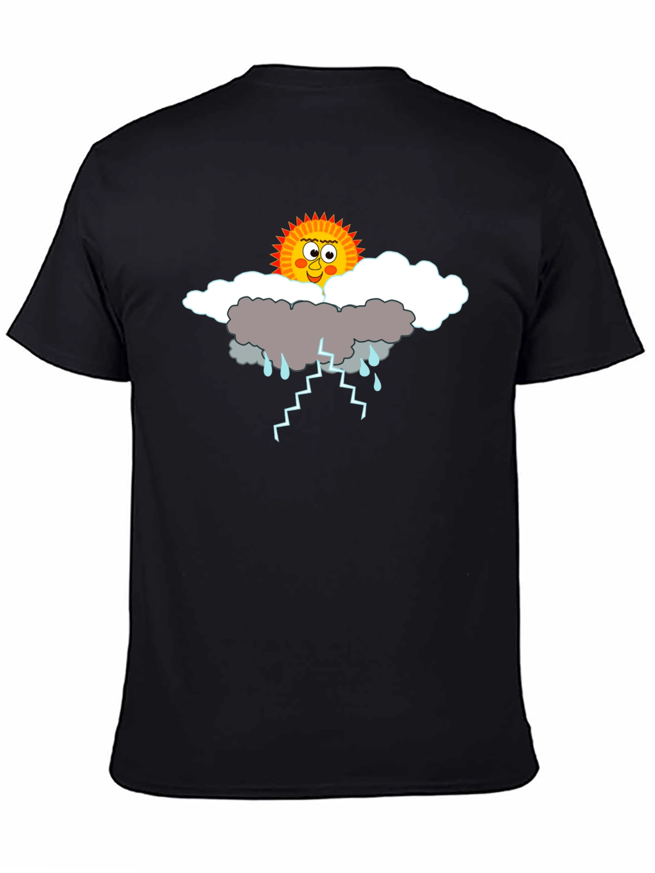 Humorous Weather Graphic Tee - Black