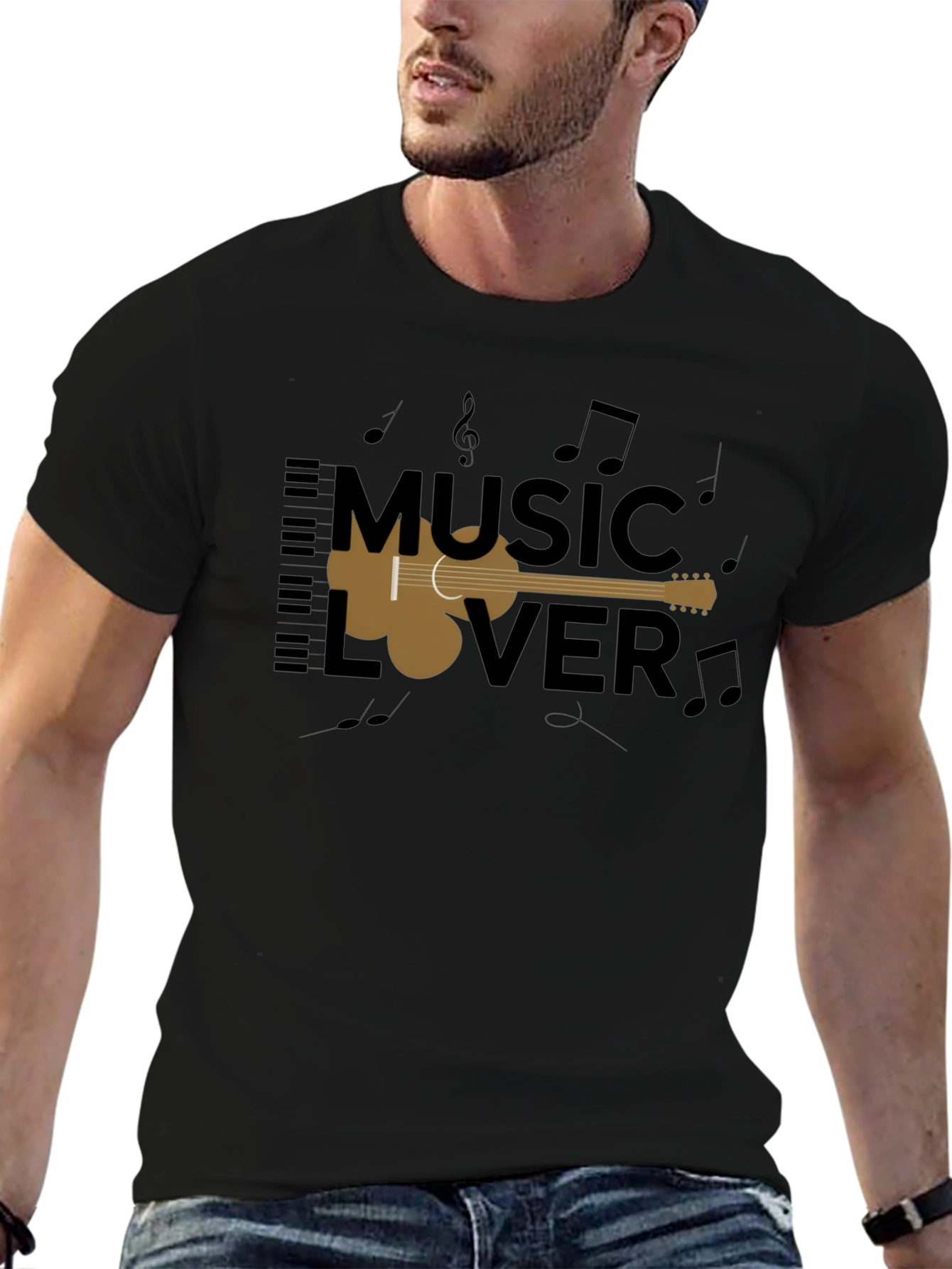 Music Lover Black Graphic Tee