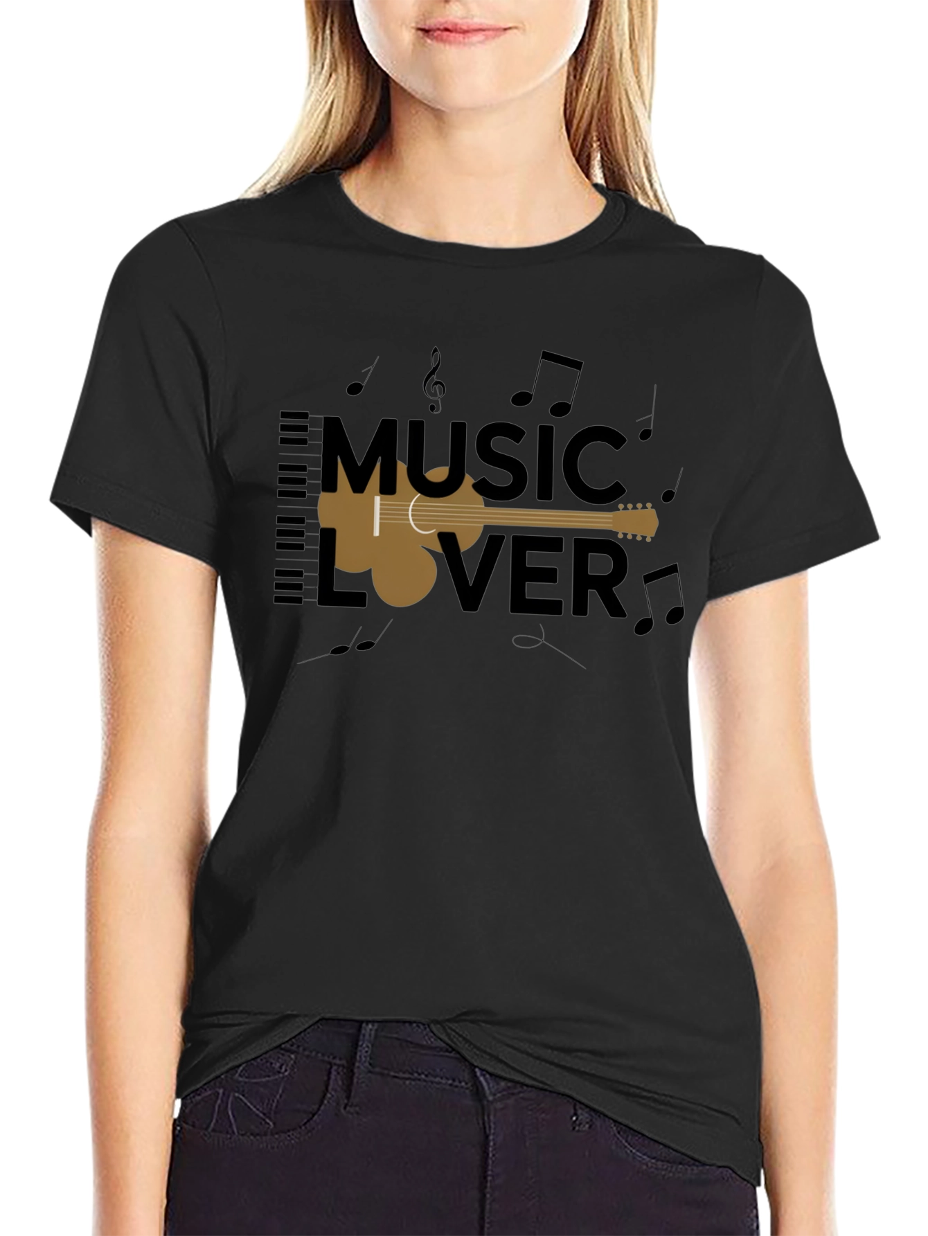 Music Lover Black Graphic Tee