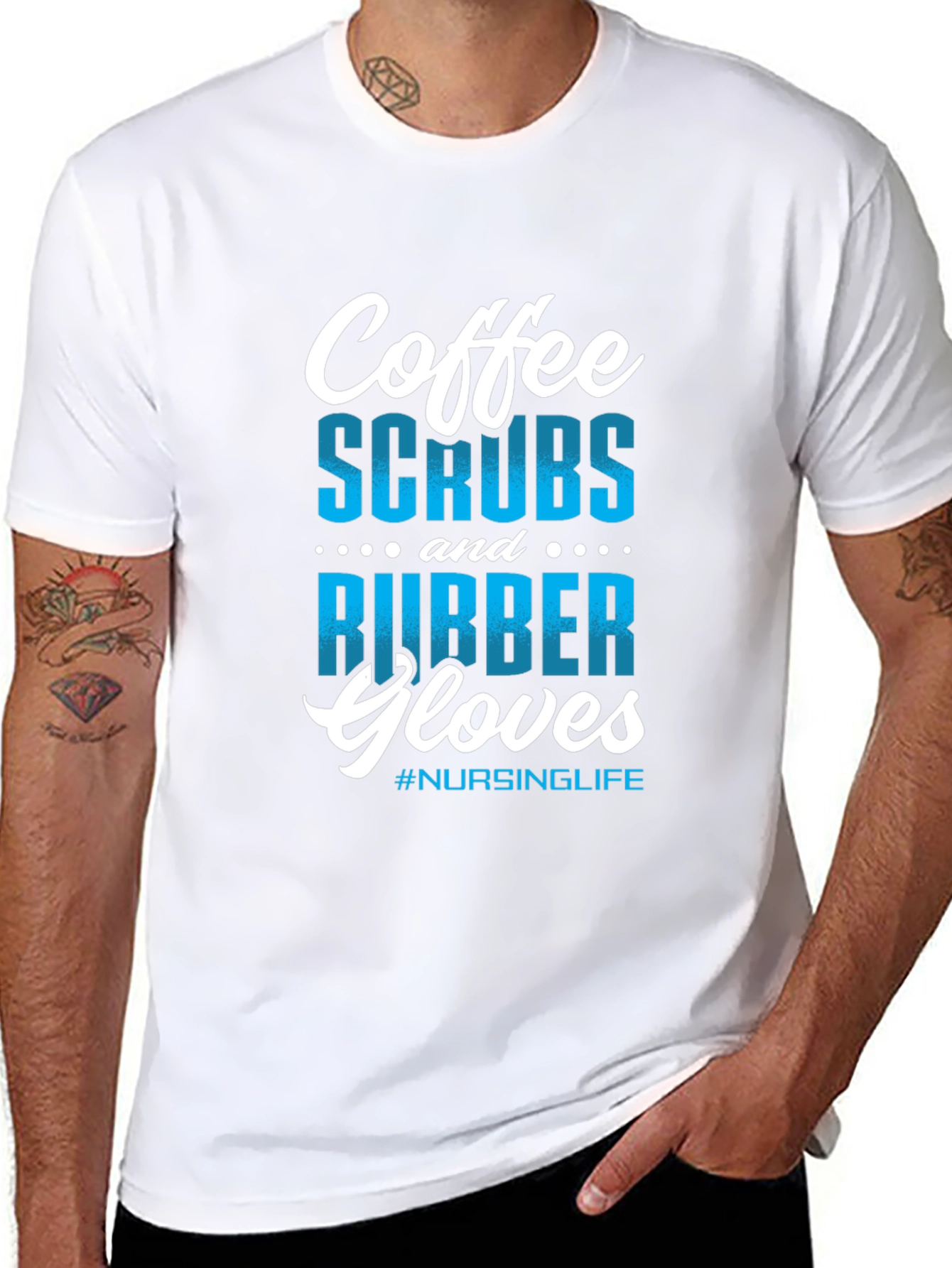 Coffee Scrubs Rubber Gloves Nursing T-Shirt