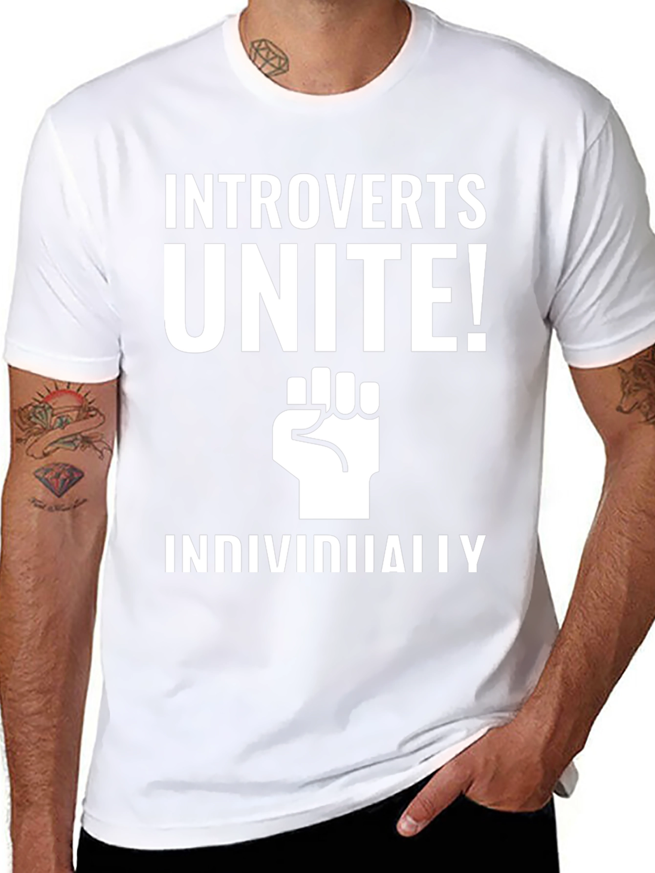 Introverts Unite! Black Graphic Tee