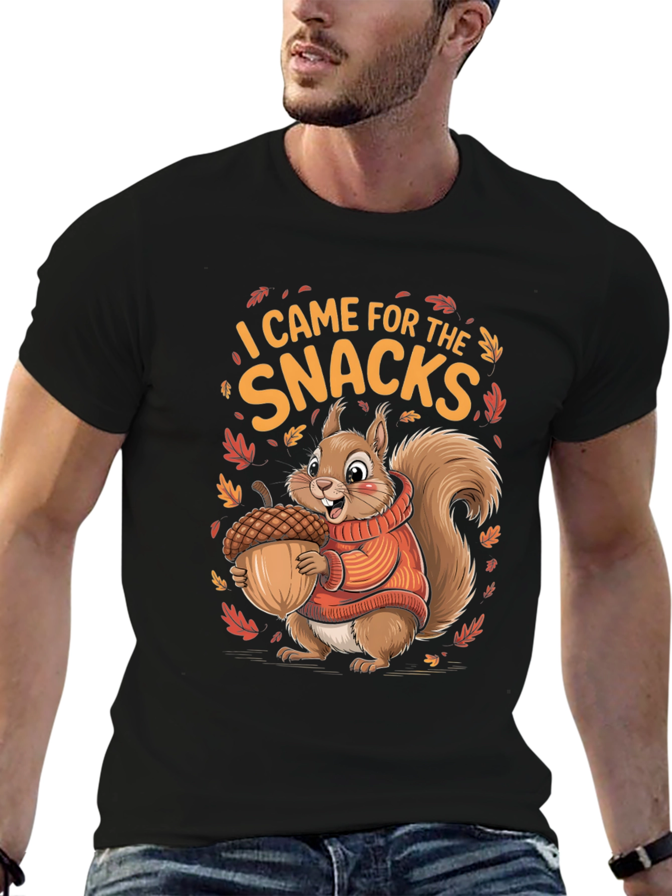 Fall Squirrel Snacks Graphic T-Shirt