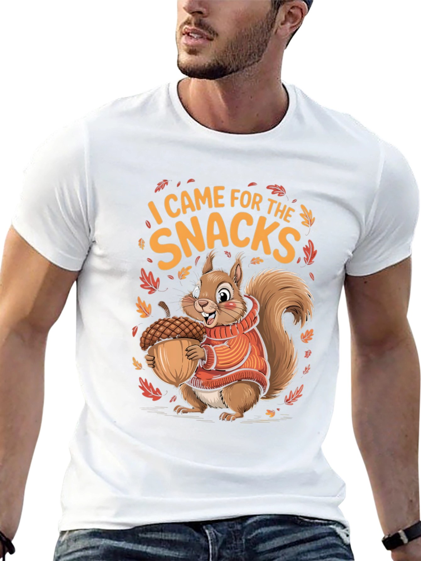 Fall Squirrel Snacks Graphic T-Shirt