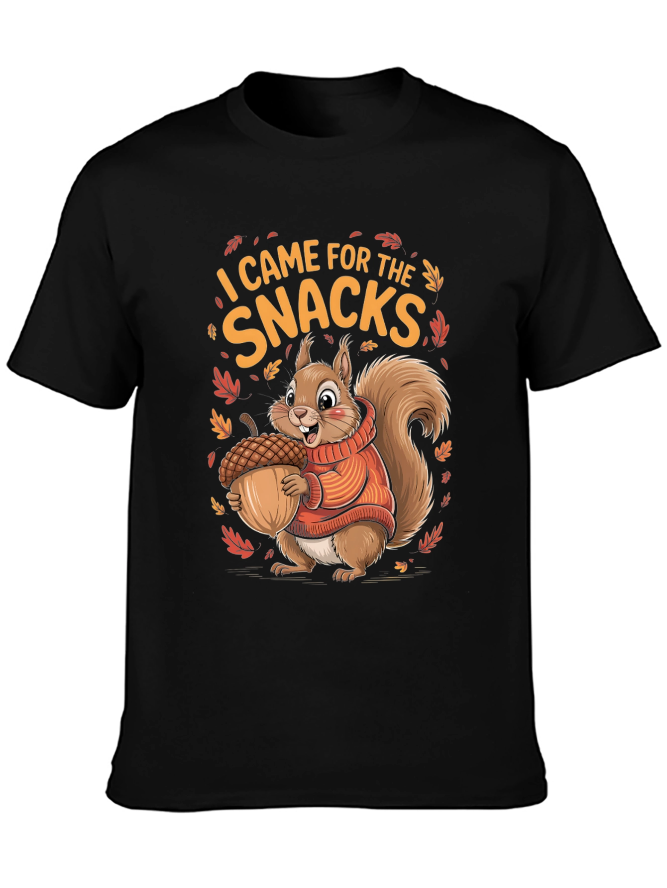 Fall Squirrel Snacks Graphic T-Shirt