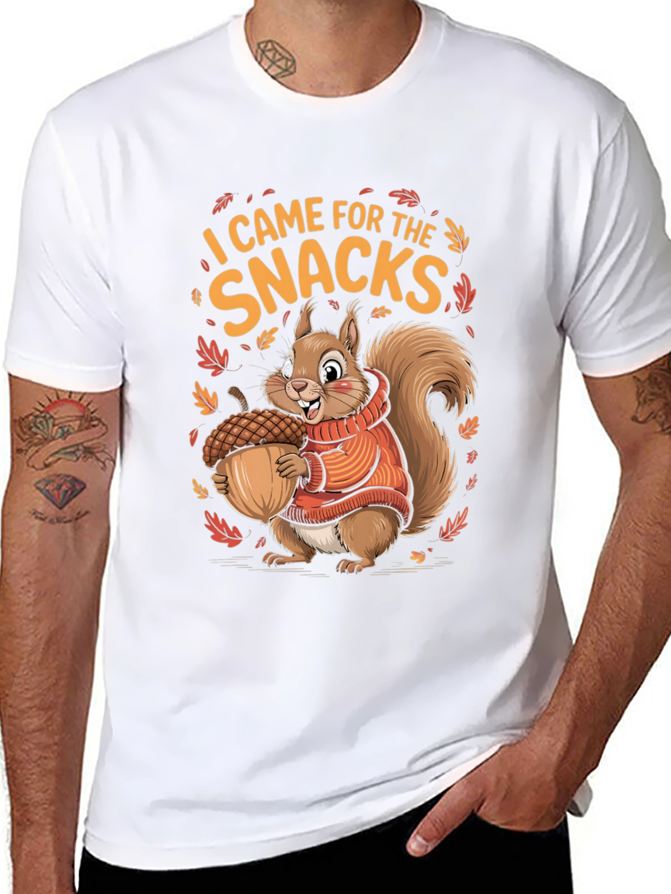 Fall Squirrel Snacks Graphic T-Shirt