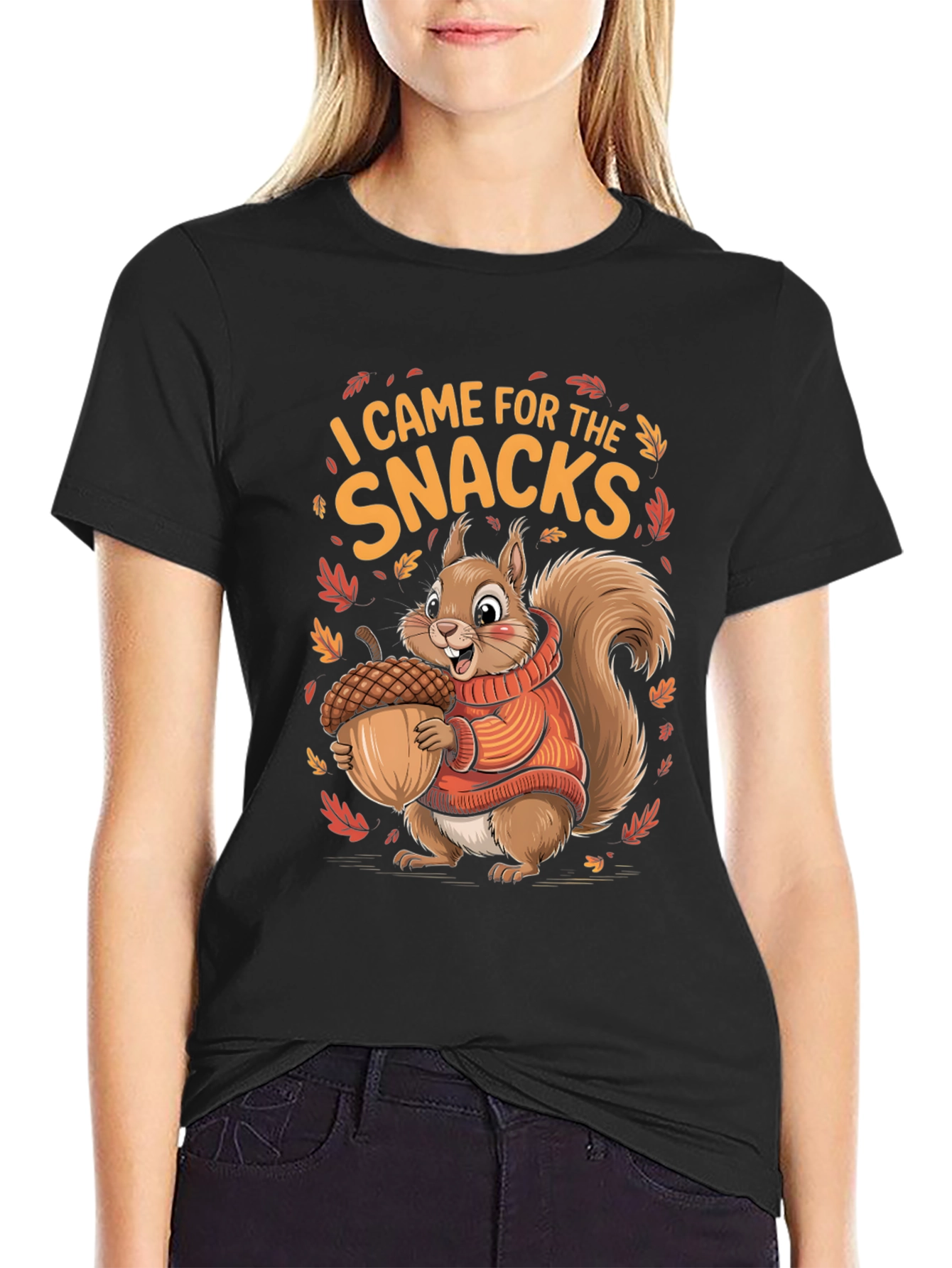 Fall Squirrel Snacks Graphic T-Shirt