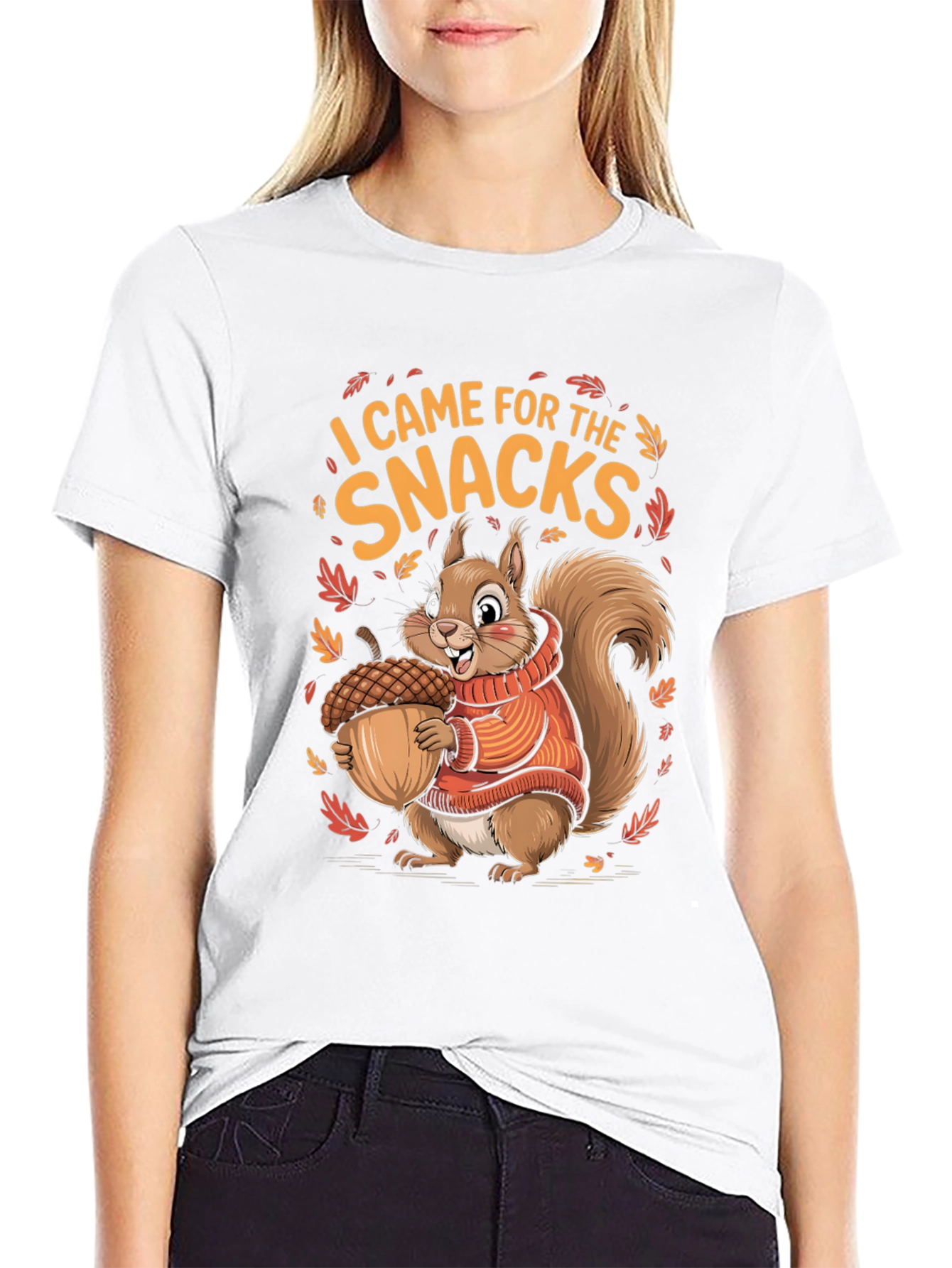 Fall Squirrel Snacks Graphic T-Shirt