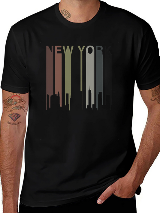 New York Skyline Graphic Tee - Black