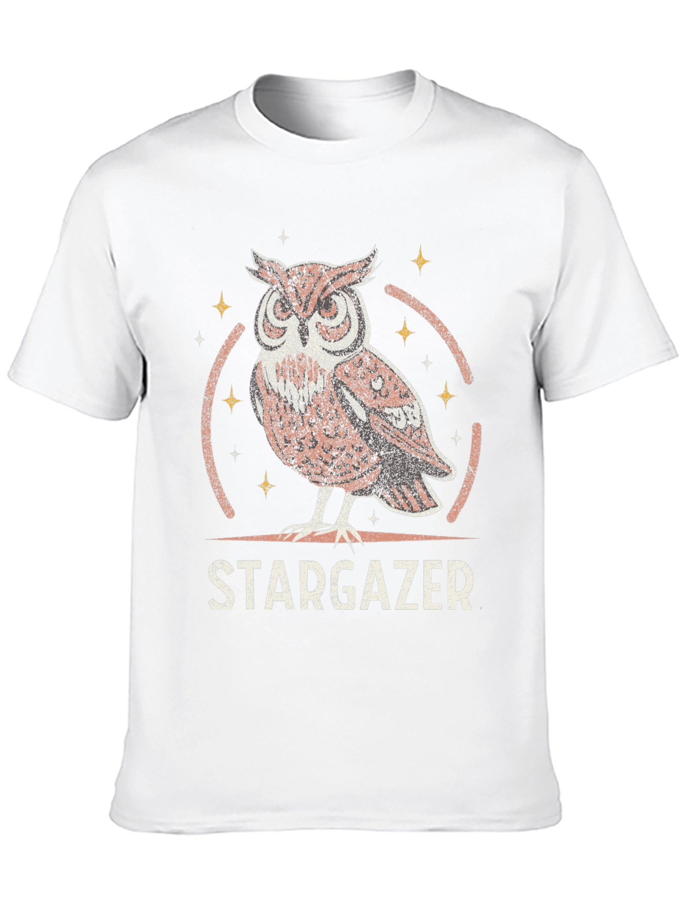 Stargazer Owl Graphic T-Shirt - Black
