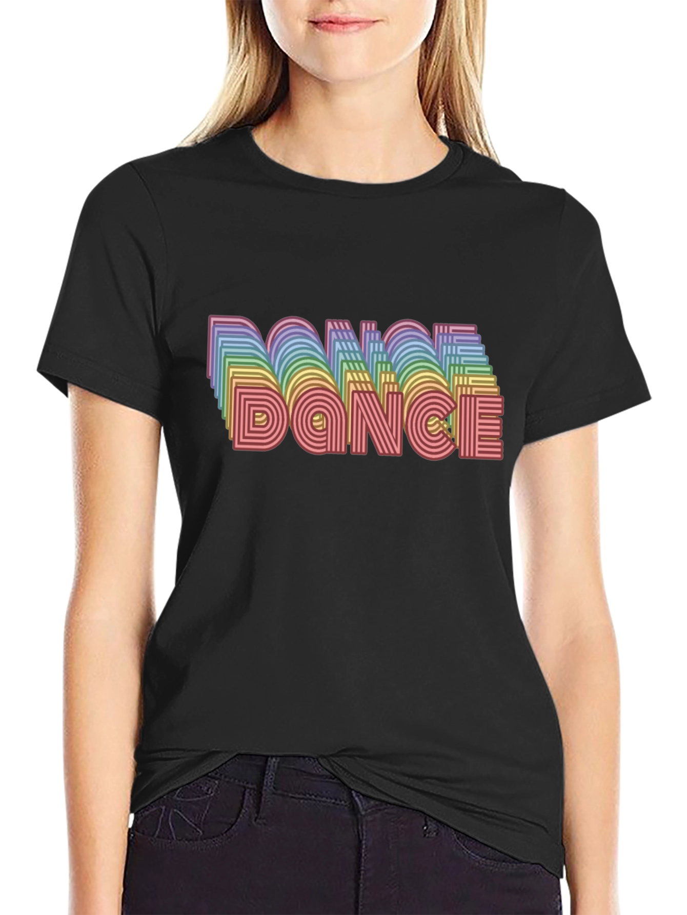 Retro Dance Graphic Black T-Shirt