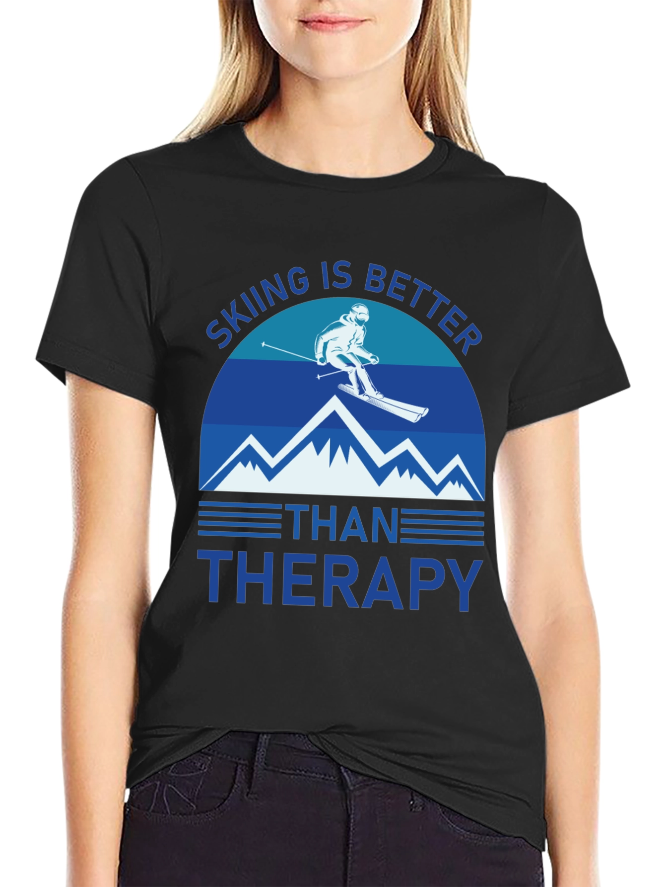 Skiing is Better Than Therapy Graphic Tee