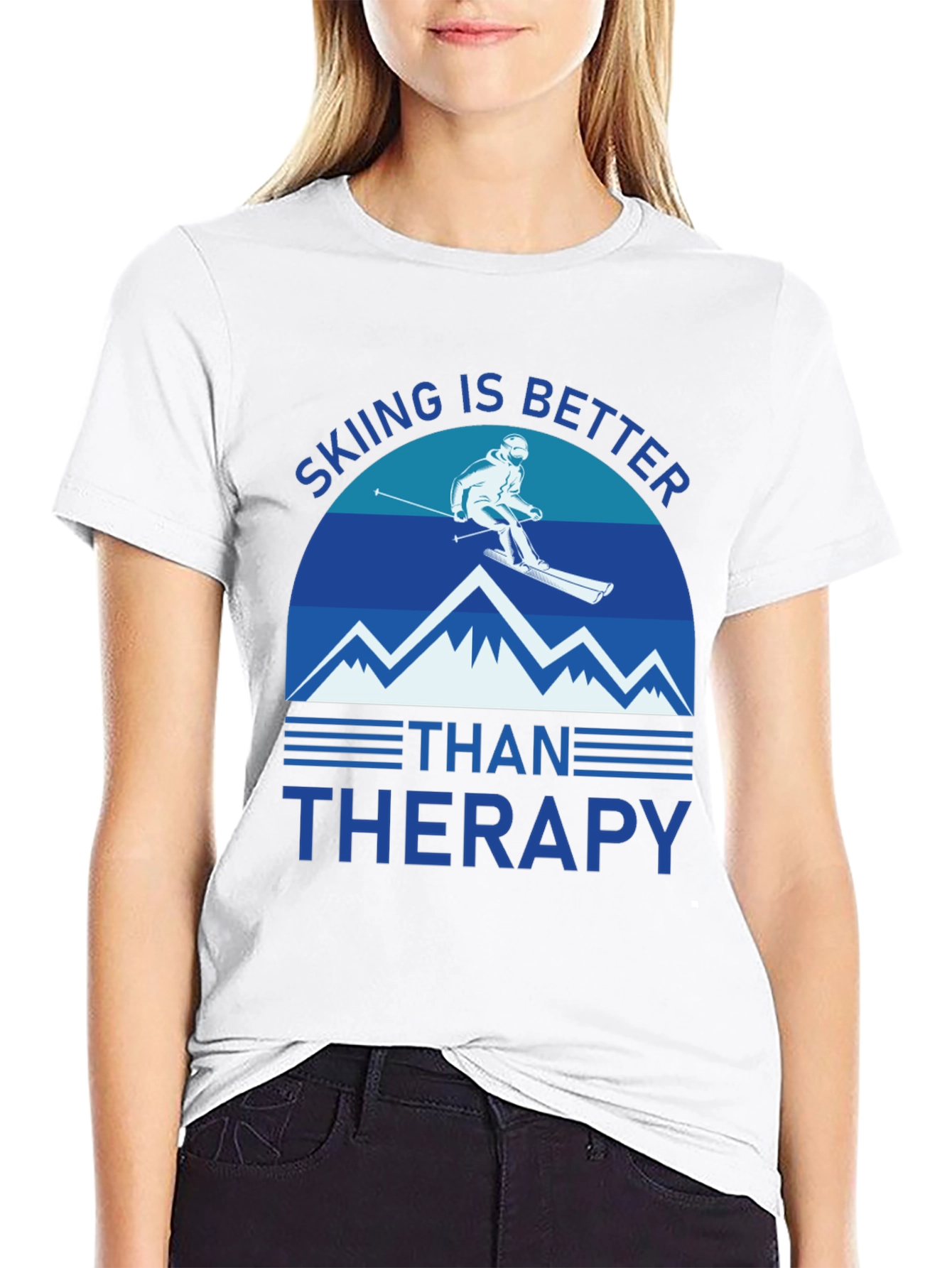 Skiing is Better Than Therapy Graphic Tee