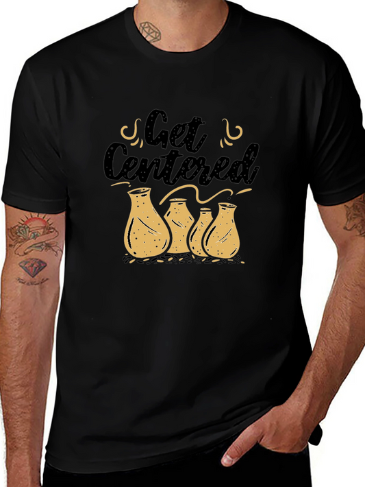 Get Centered Pottery Graphic Tee - Black Casual Top