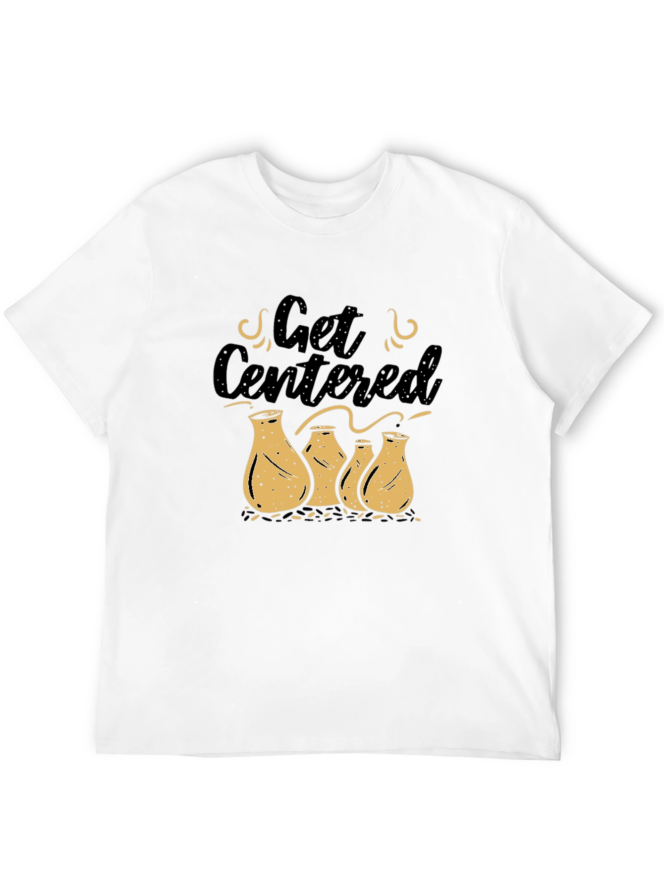 Get Centered Pottery Graphic Tee - Black Casual Top