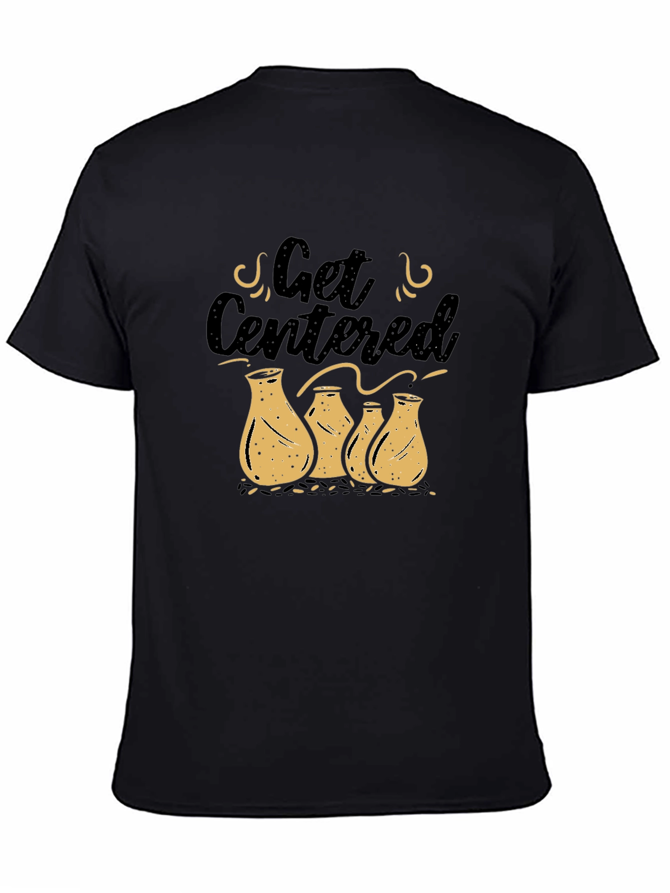 Get Centered Pottery Graphic Tee - Black Casual Top