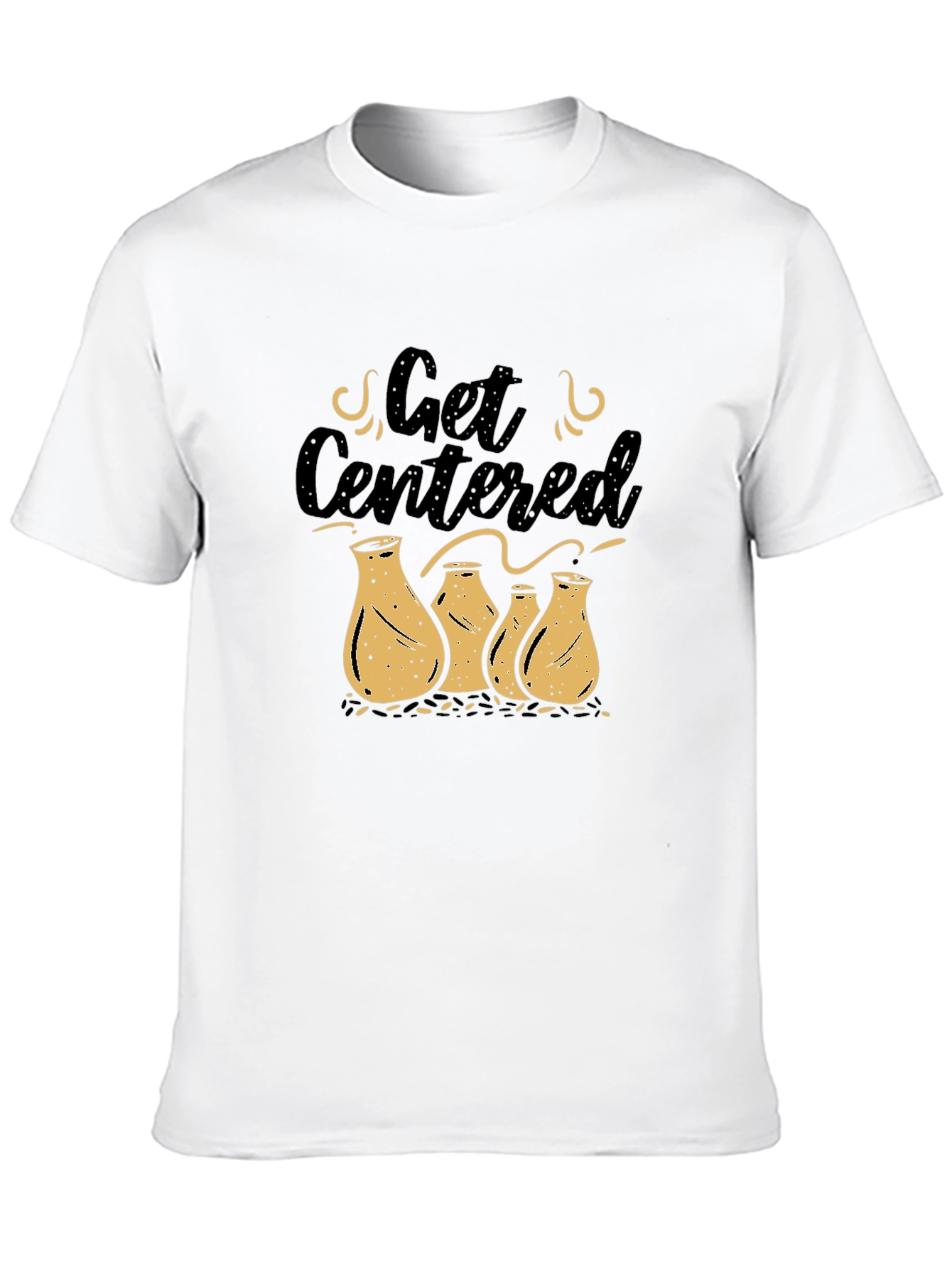 Get Centered Pottery Graphic Tee - Black Casual Top