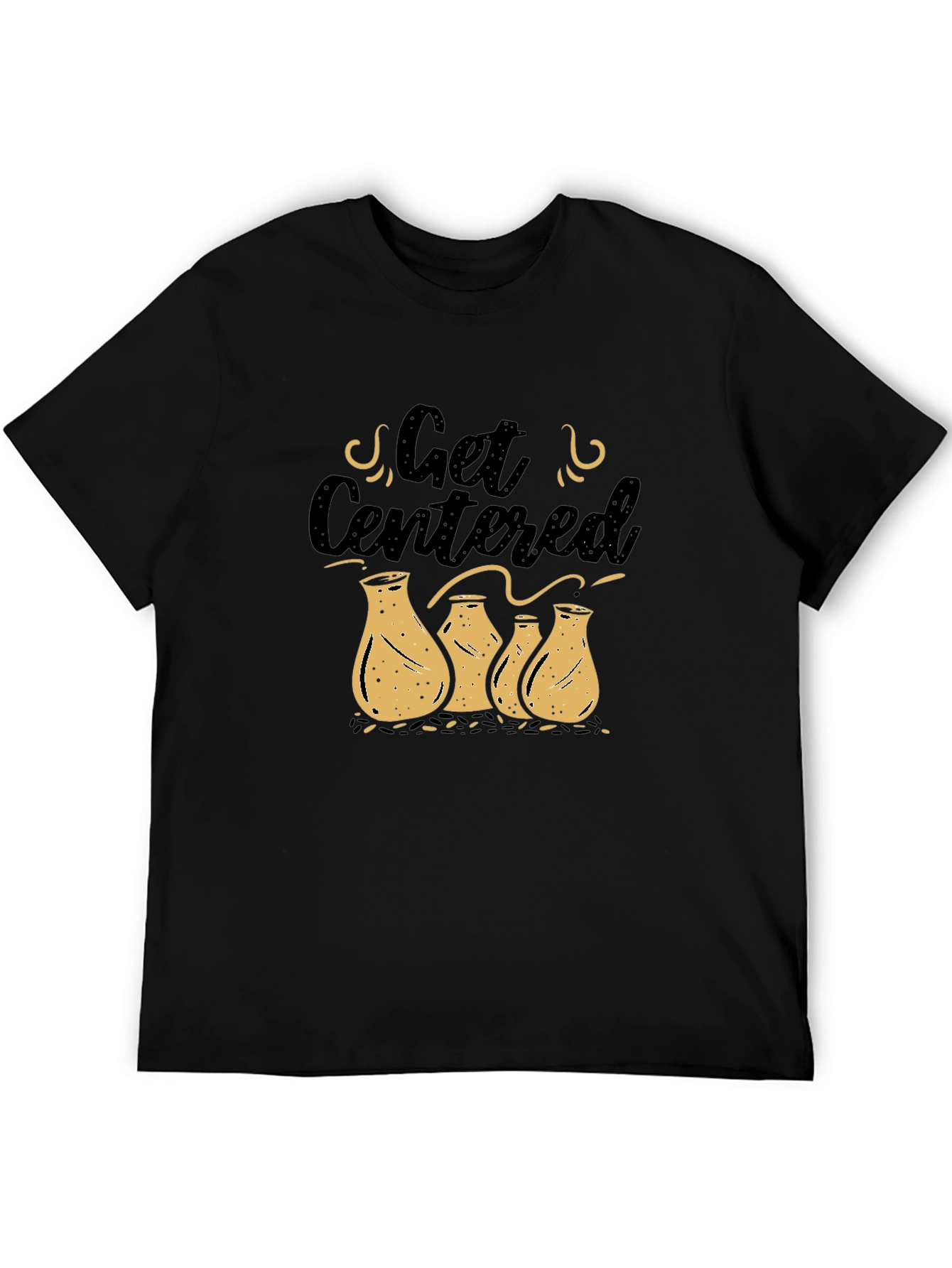 Get Centered Pottery Graphic Tee - Black Casual Top