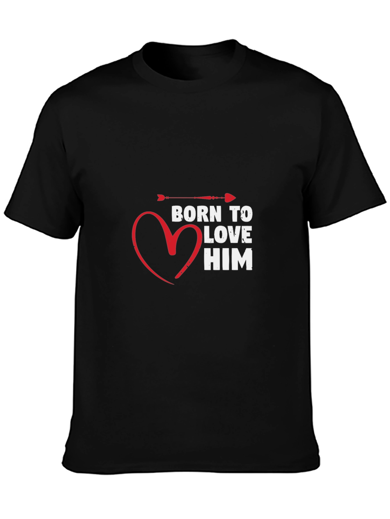 Born to Love Him Graphic T-Shirt - Black