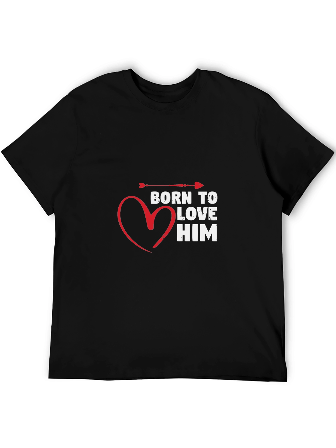Born to Love Him Graphic T-Shirt - Black