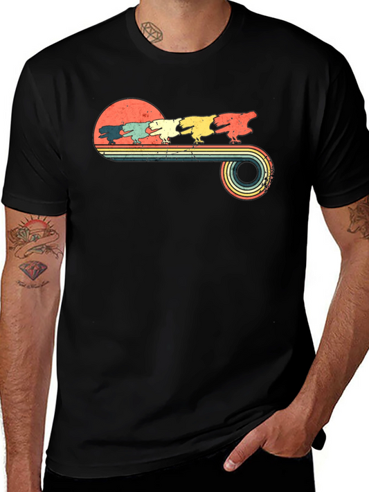 Retro Dinosaur T-Shirt - Vintage Sunset Dino Tee