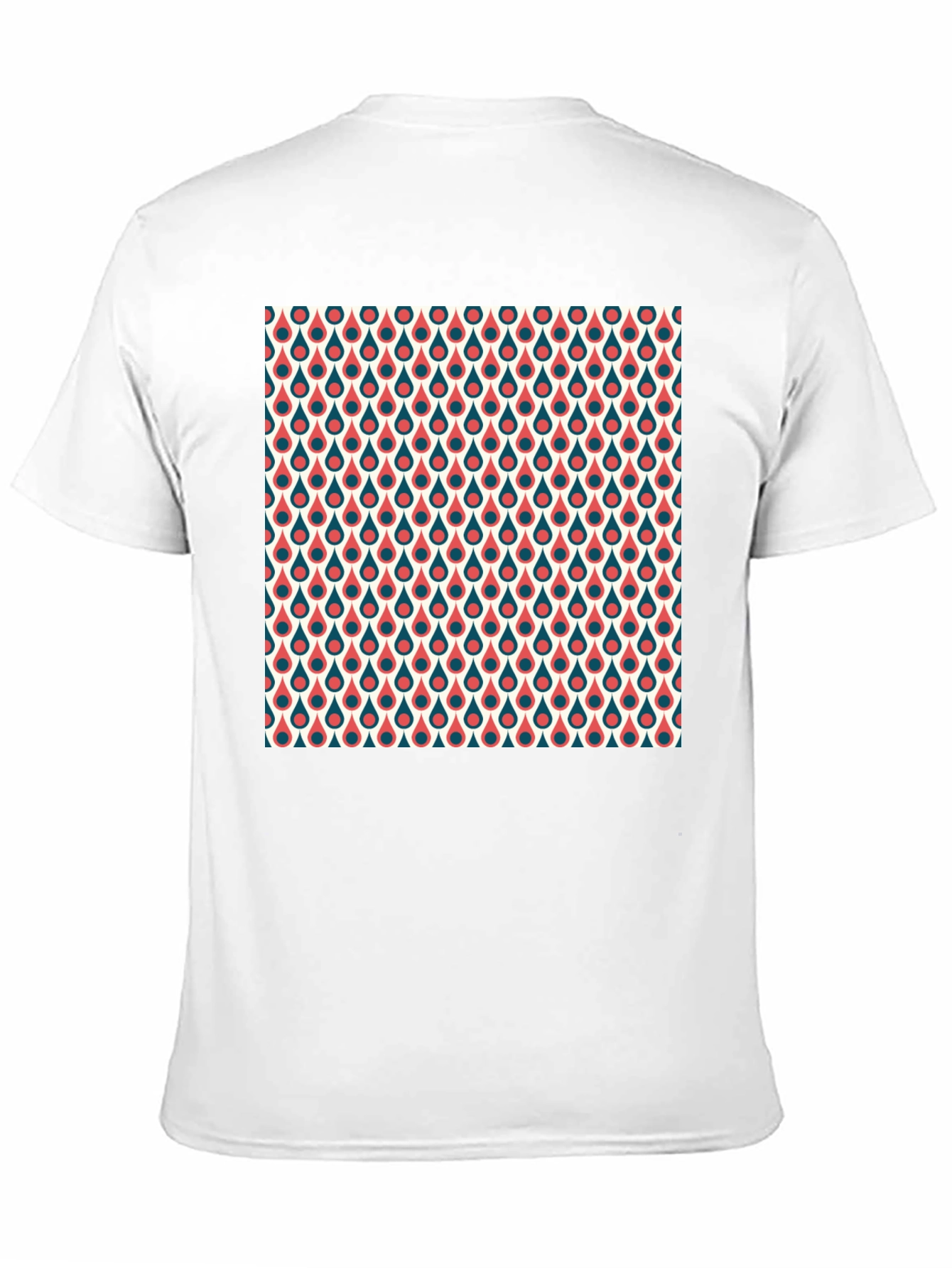 Retro Teardrop Pattern T-Shirt - Stylish Crew Neck Tee