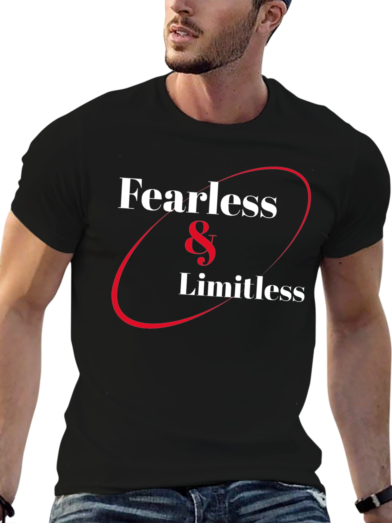 Fearless & Limitless Graphic Tee - Black Cotton T-Shirt