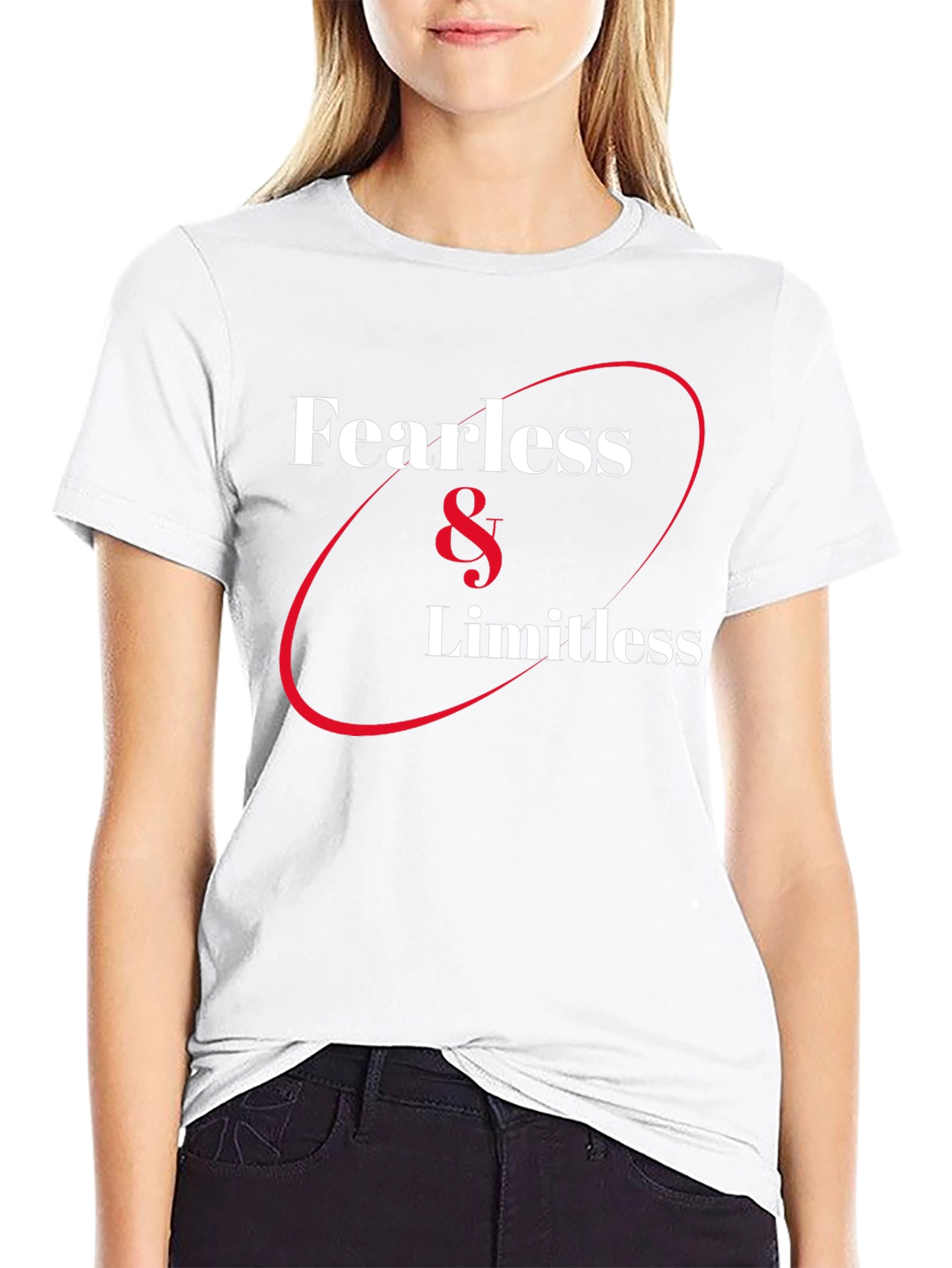 Fearless & Limitless Graphic Tee - Black Cotton T-Shirt