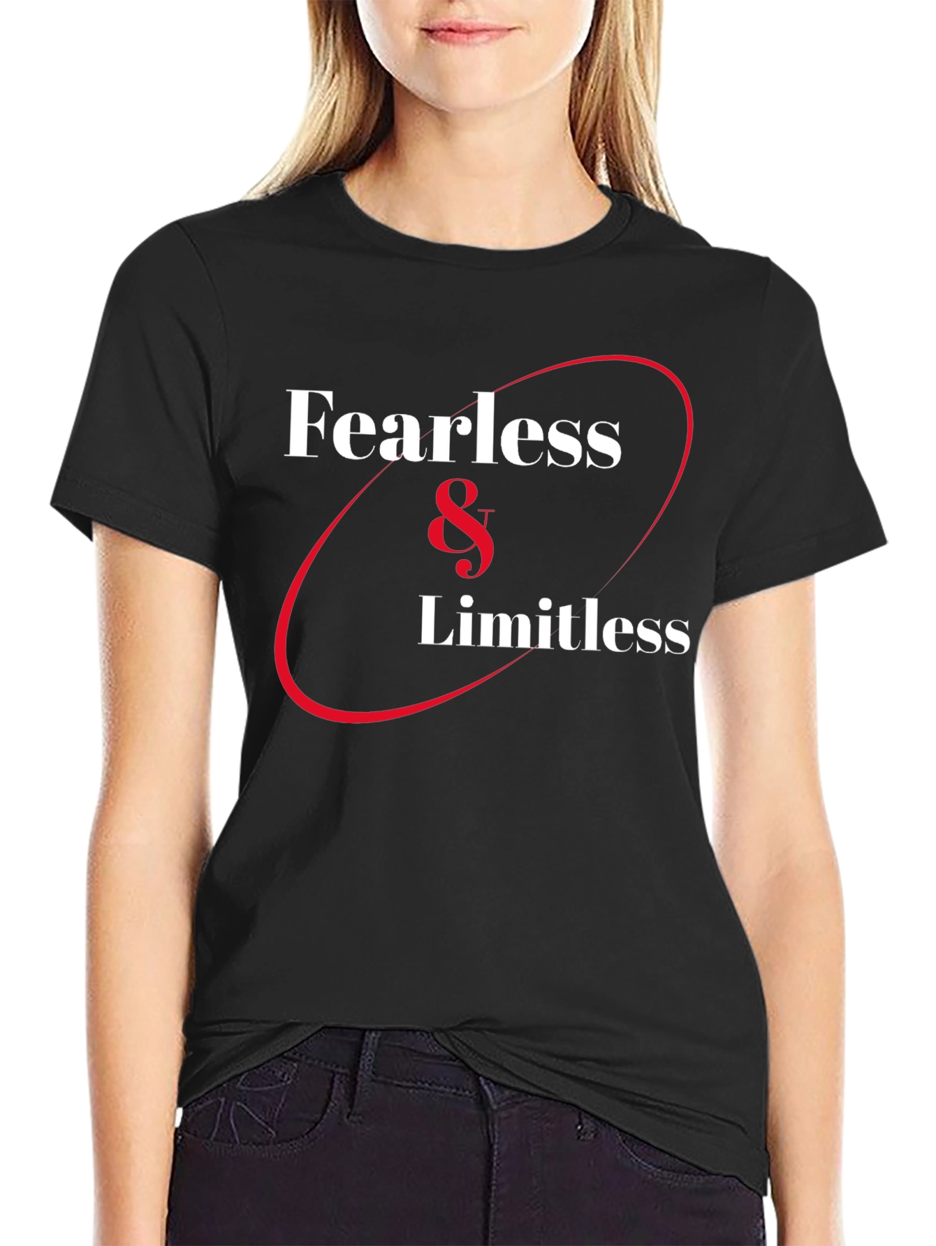 Fearless & Limitless Graphic Tee - Black Cotton T-Shirt