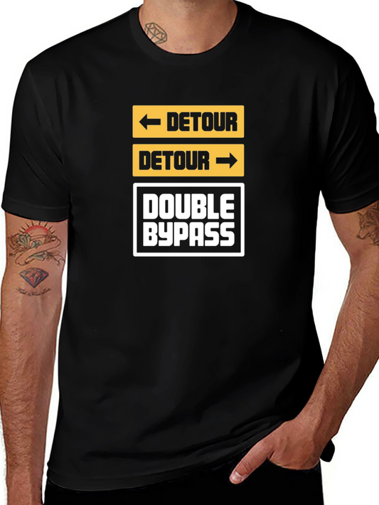 Detour Double Bypass Graphic Tee - Funny Road Signs Shirt