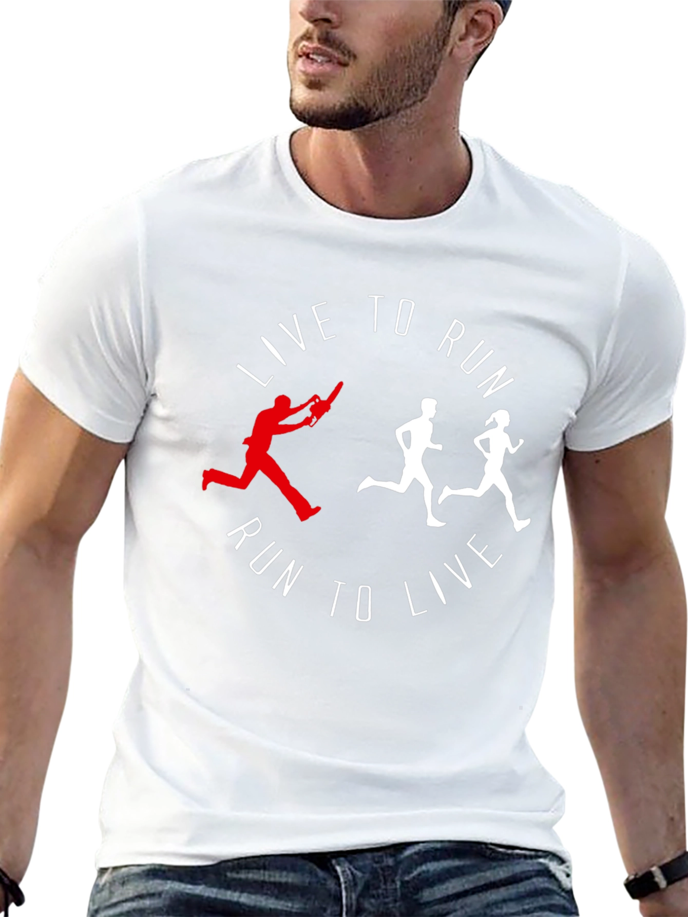 Live To Run Graphic Tee - Black Cotton Shirt