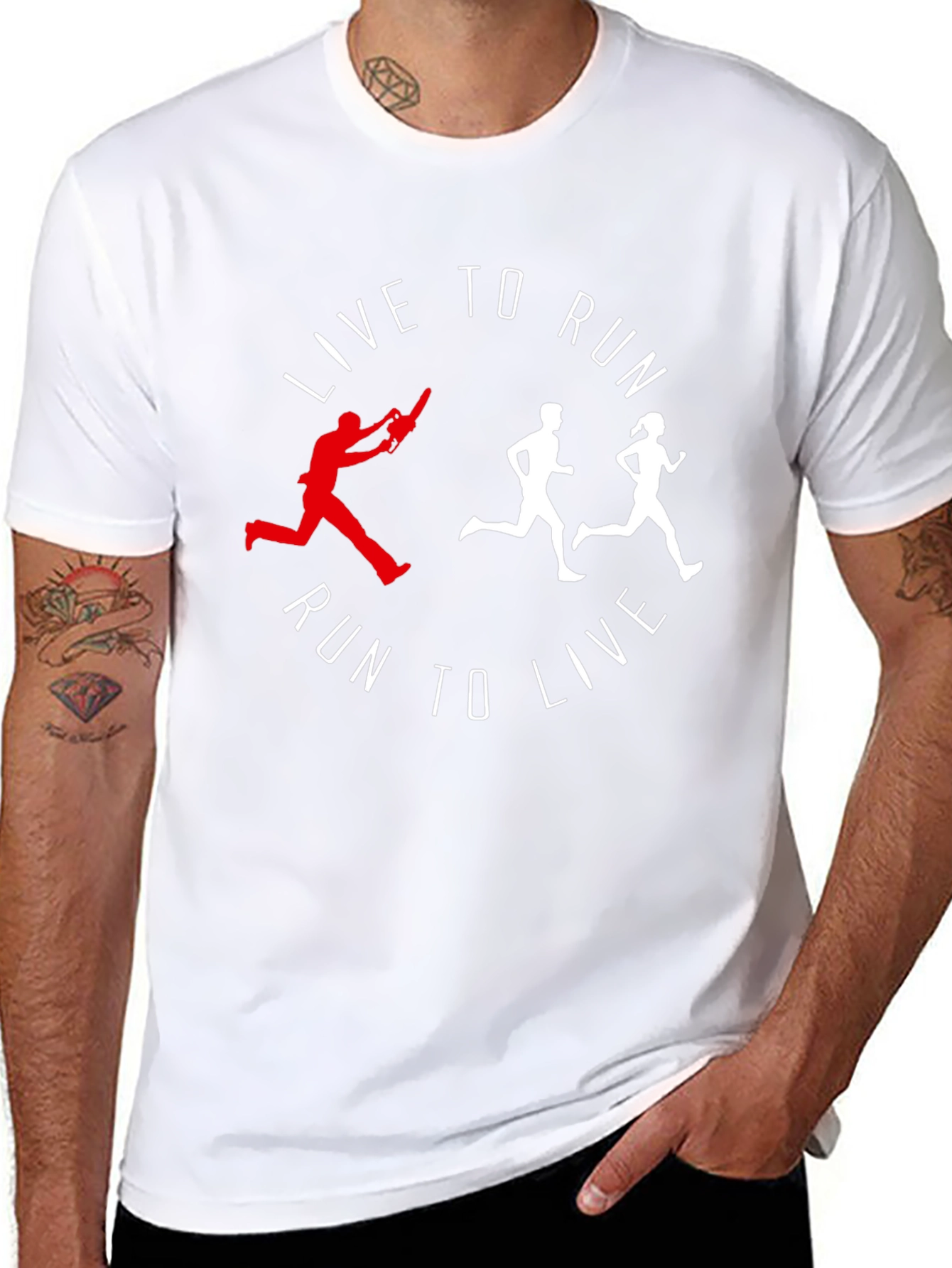 Live To Run Graphic Tee - Black Cotton Shirt