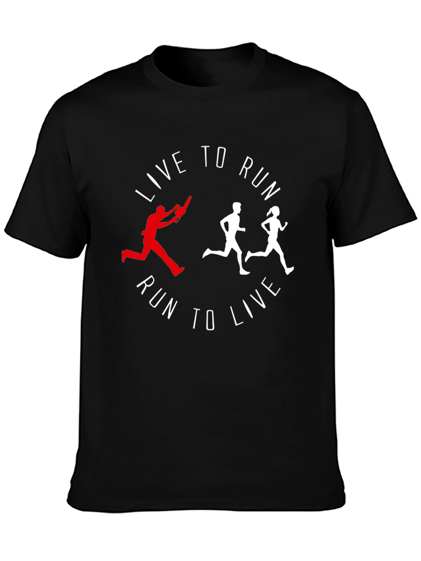 Live To Run Graphic Tee - Black Cotton Shirt