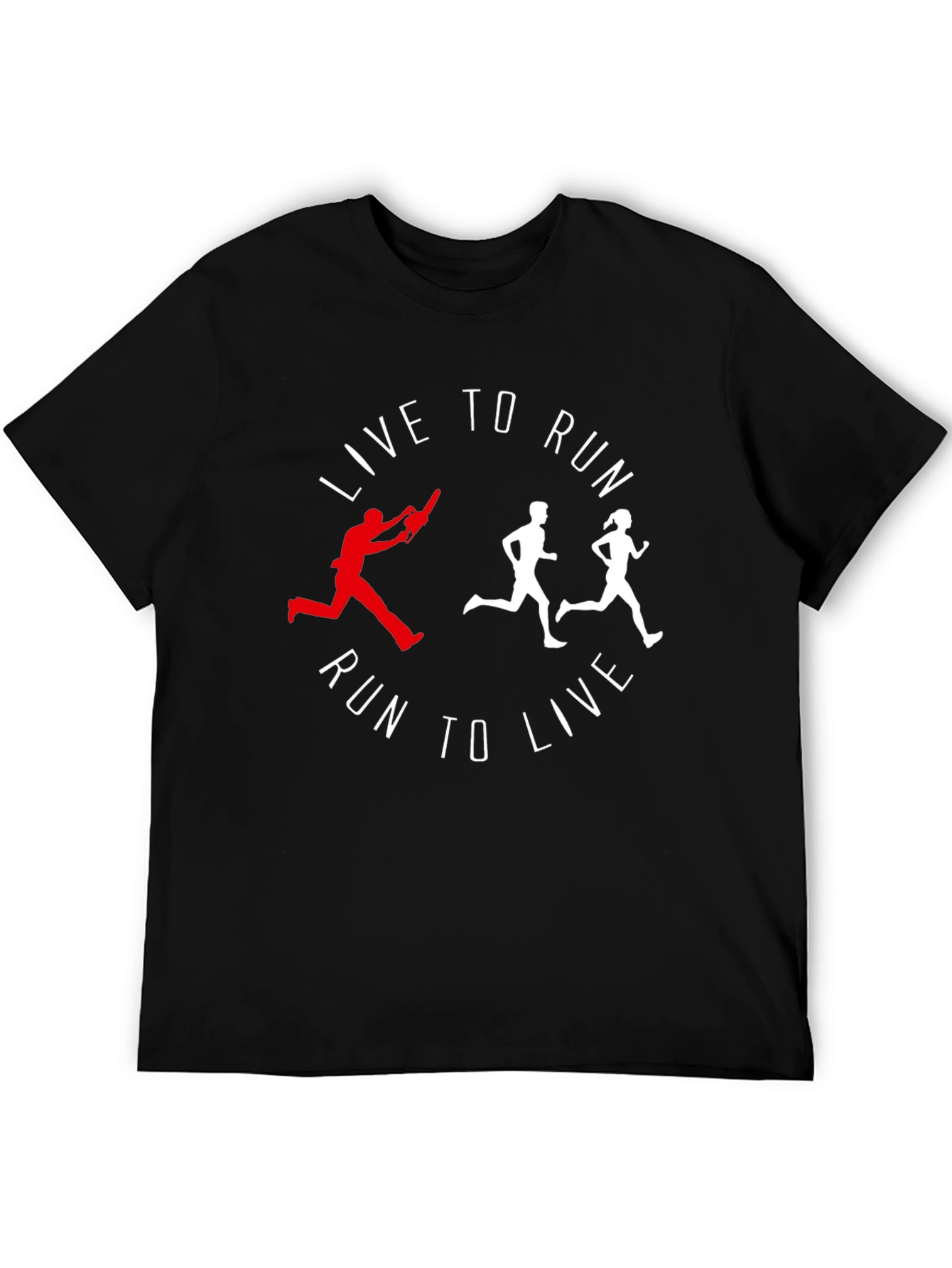 Live To Run Graphic Tee - Black Cotton Shirt