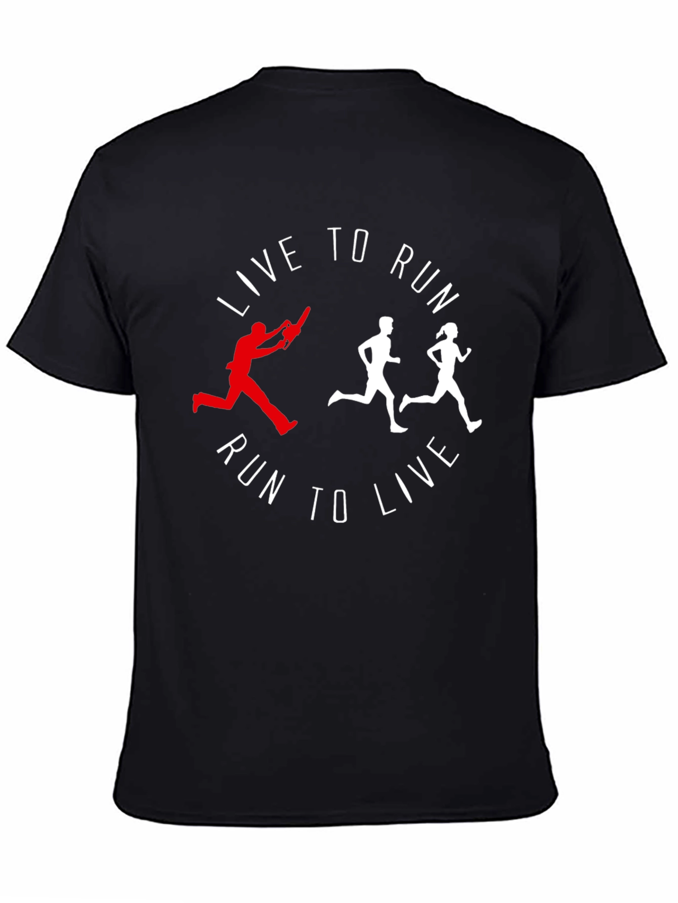 Live To Run Graphic Tee - Black Cotton Shirt