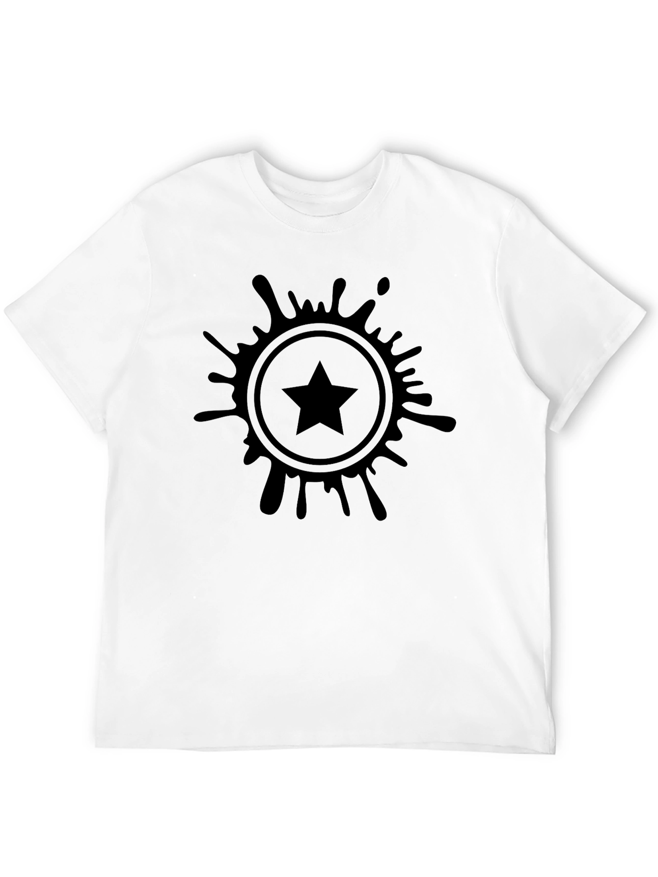 Stylish Black T-Shirt with Starburst Graphic