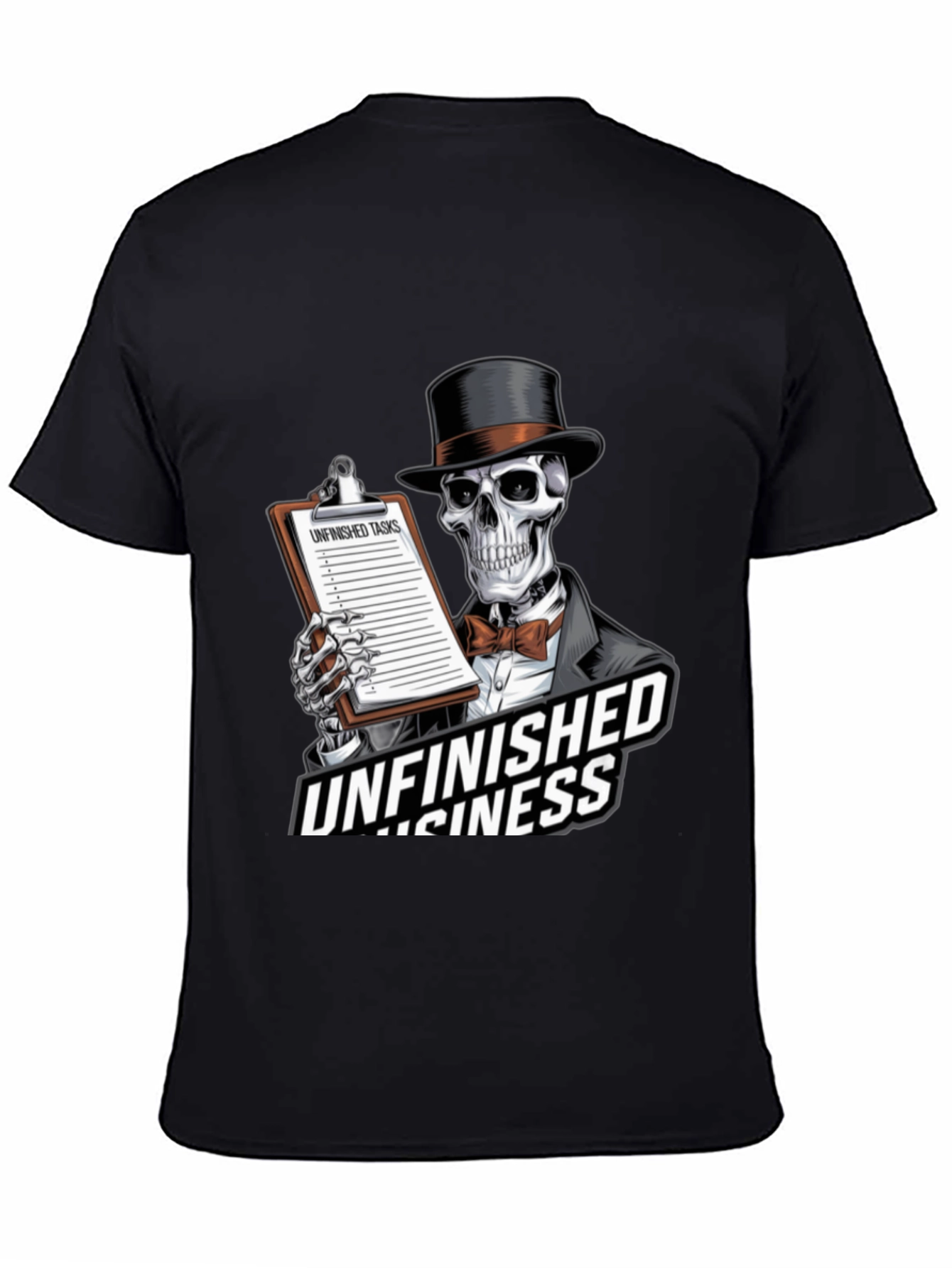 Unfinished Business Skeleton Graphic T-Shirt