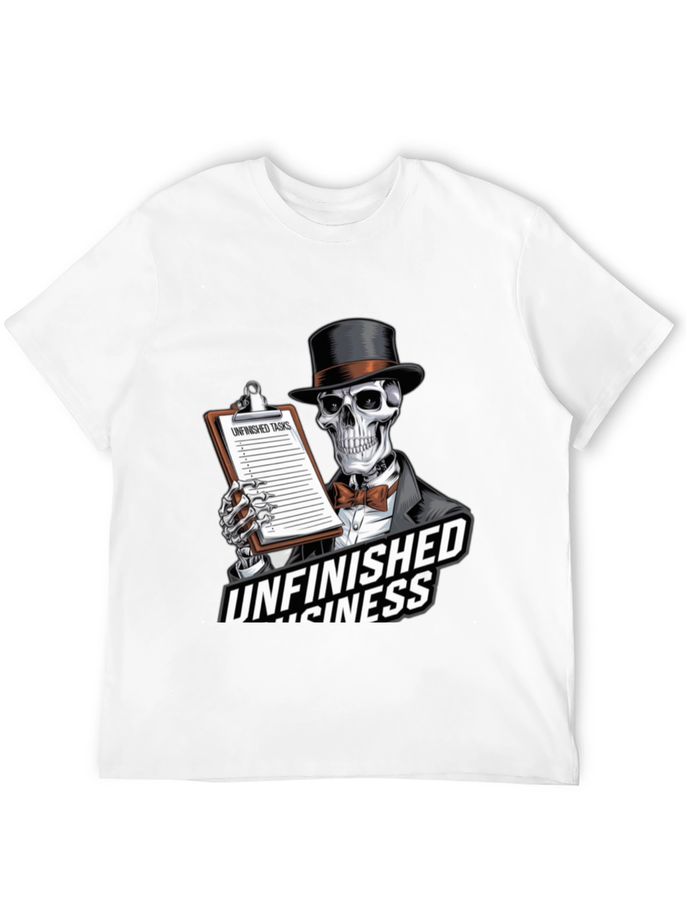 Unfinished Business Skeleton Graphic T-Shirt