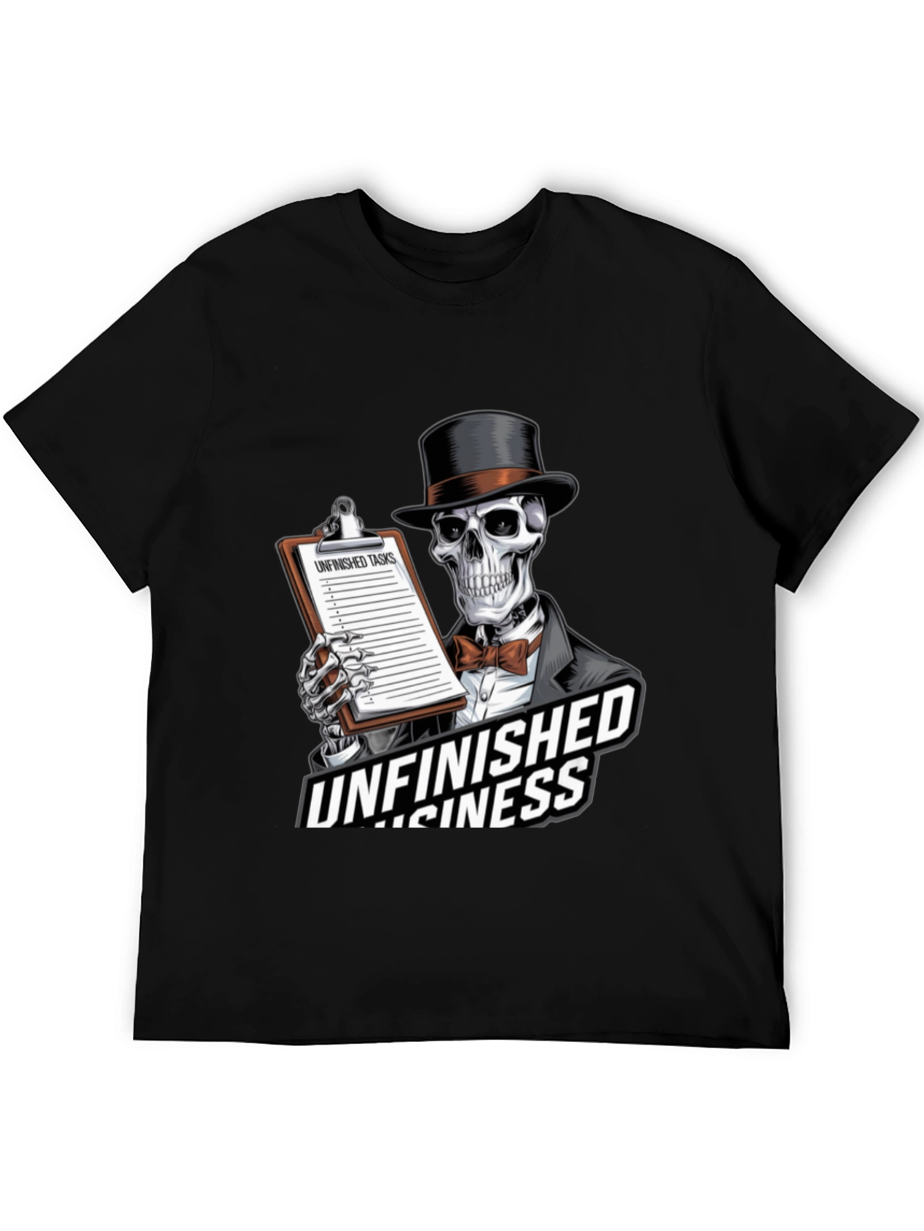 Unfinished Business Skeleton Graphic T-Shirt