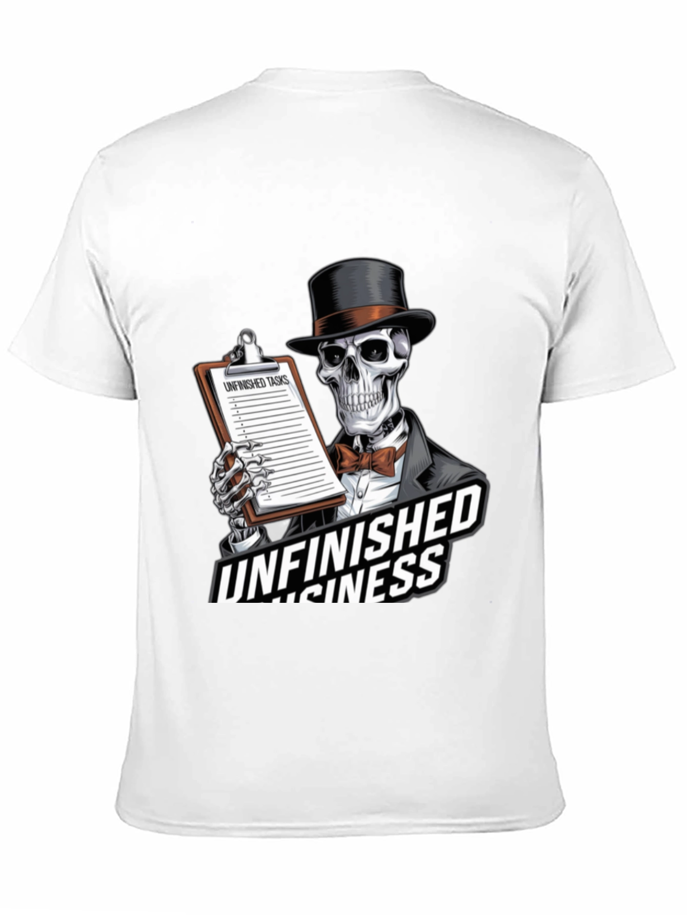 Unfinished Business Skeleton Graphic T-Shirt
