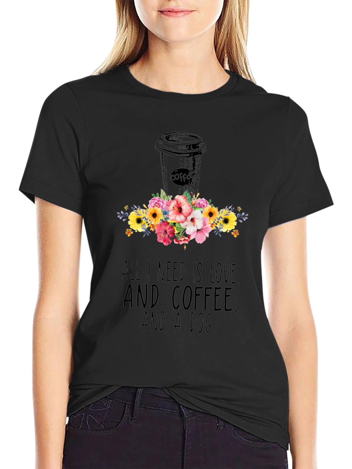 Love Coffee & Dog T-Shirt