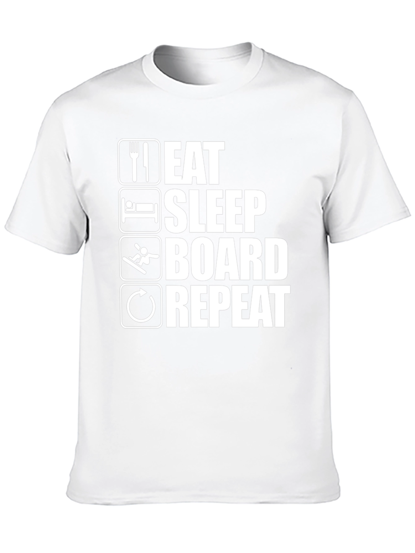 Eat Sleep Board Repeat Black Graphic Tee