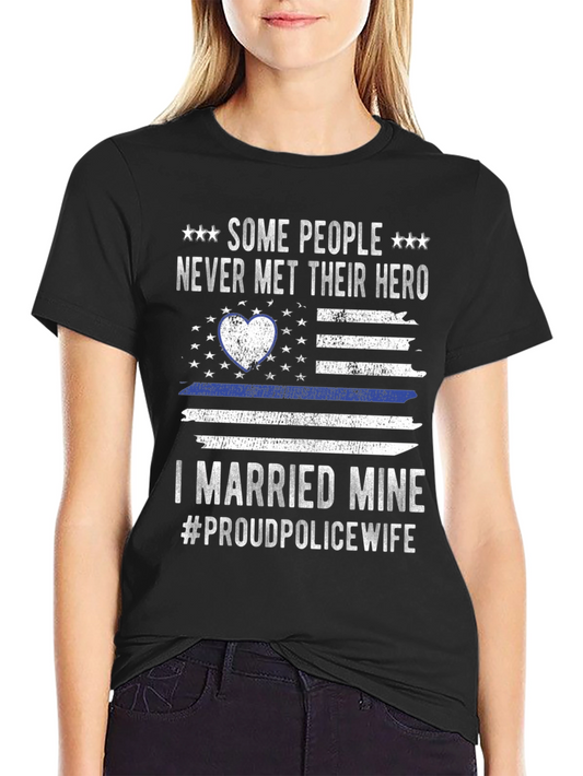 Proud Police Wife Hero T-Shirt - Black
