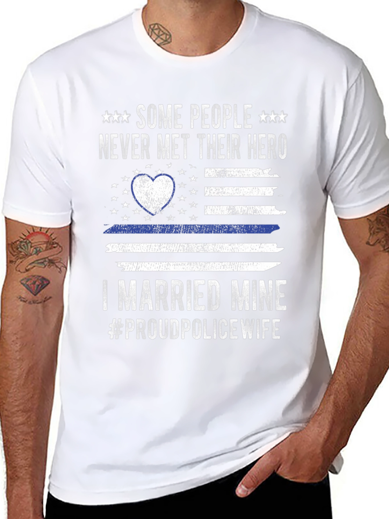 Proud Police Wife Hero T-Shirt - Black