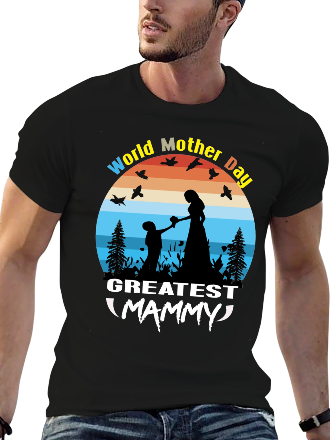 World Mother Day Greatest Mammy Black T-Shirt