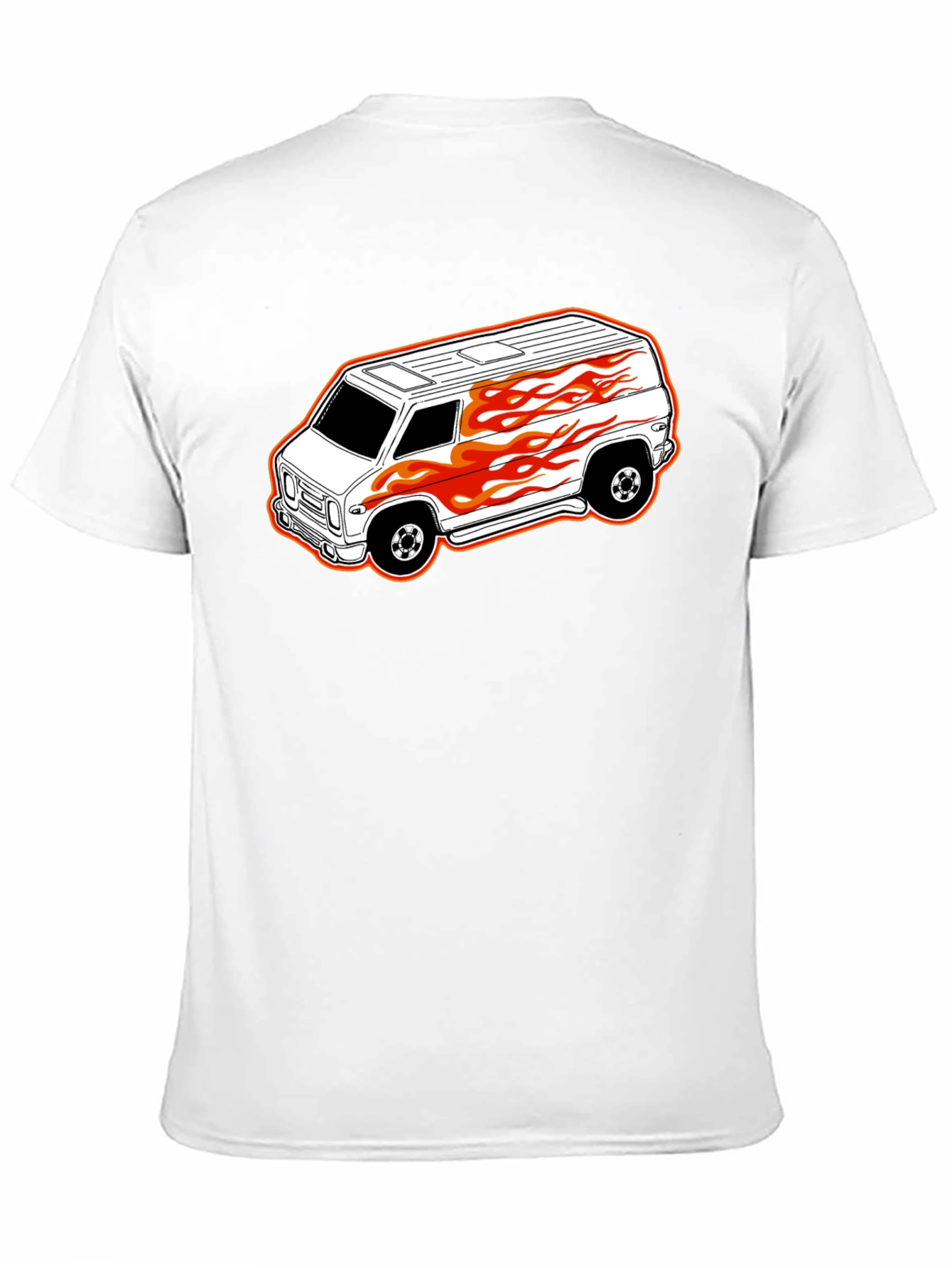 Black T-Shirt with Custom Van Graphic
